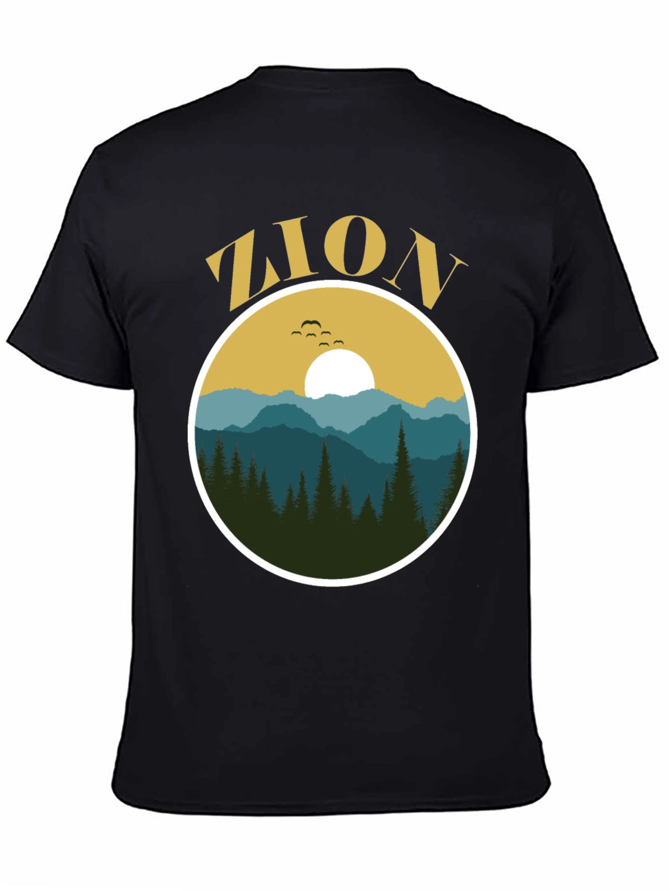Zion Nature Graphic Black T-Shirt
