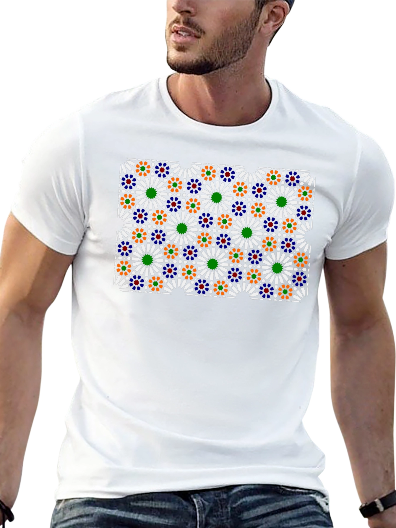 Geometric Pattern Tee - Modern Artistic Design