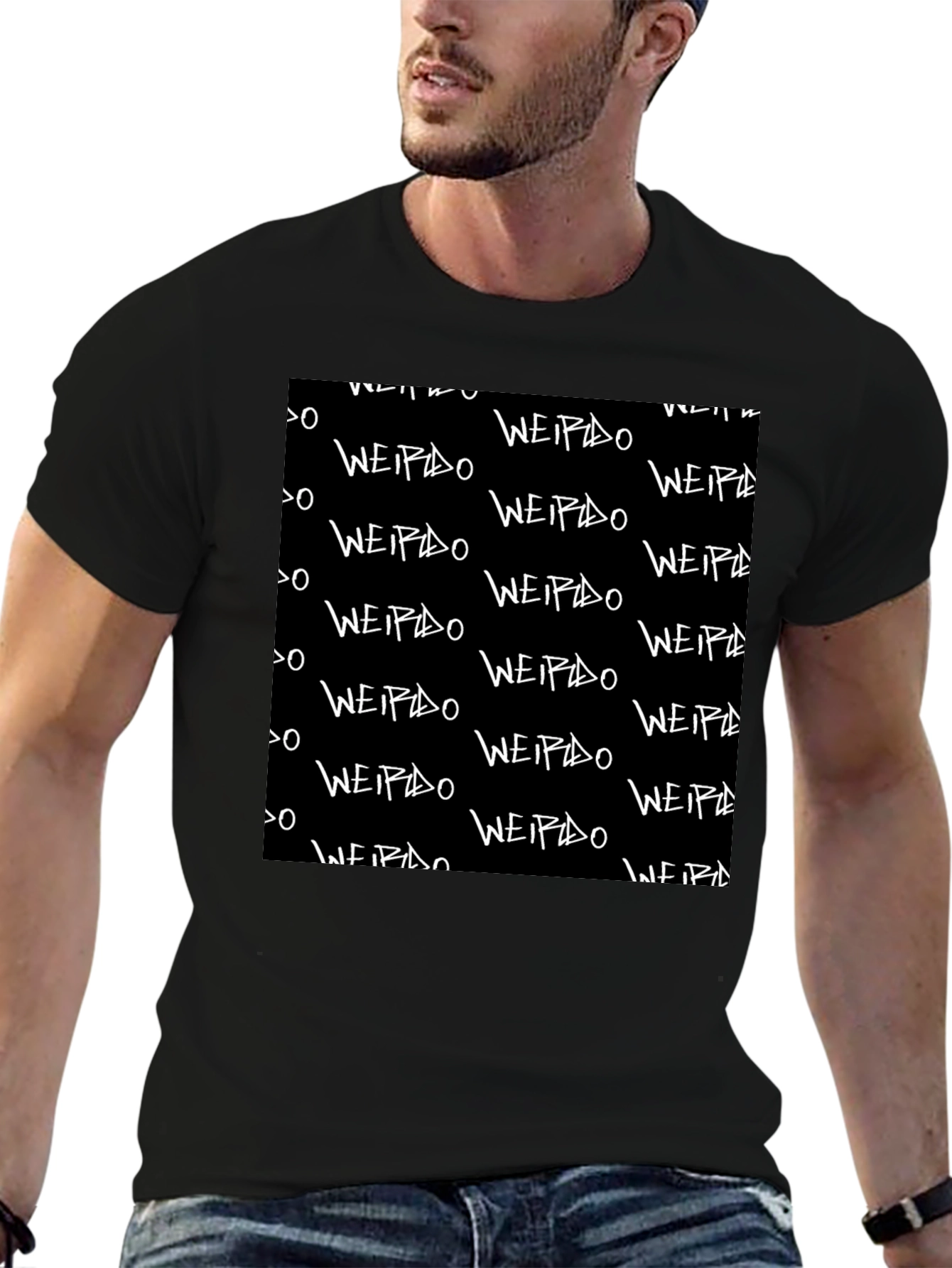 Weirdo Pattern Black Graphic Tee