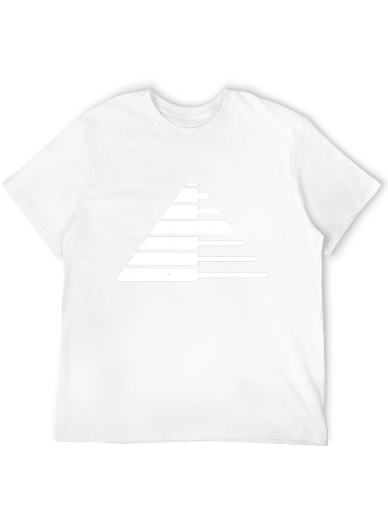 Modern Geometric Pyramid Graphic Tee - Black