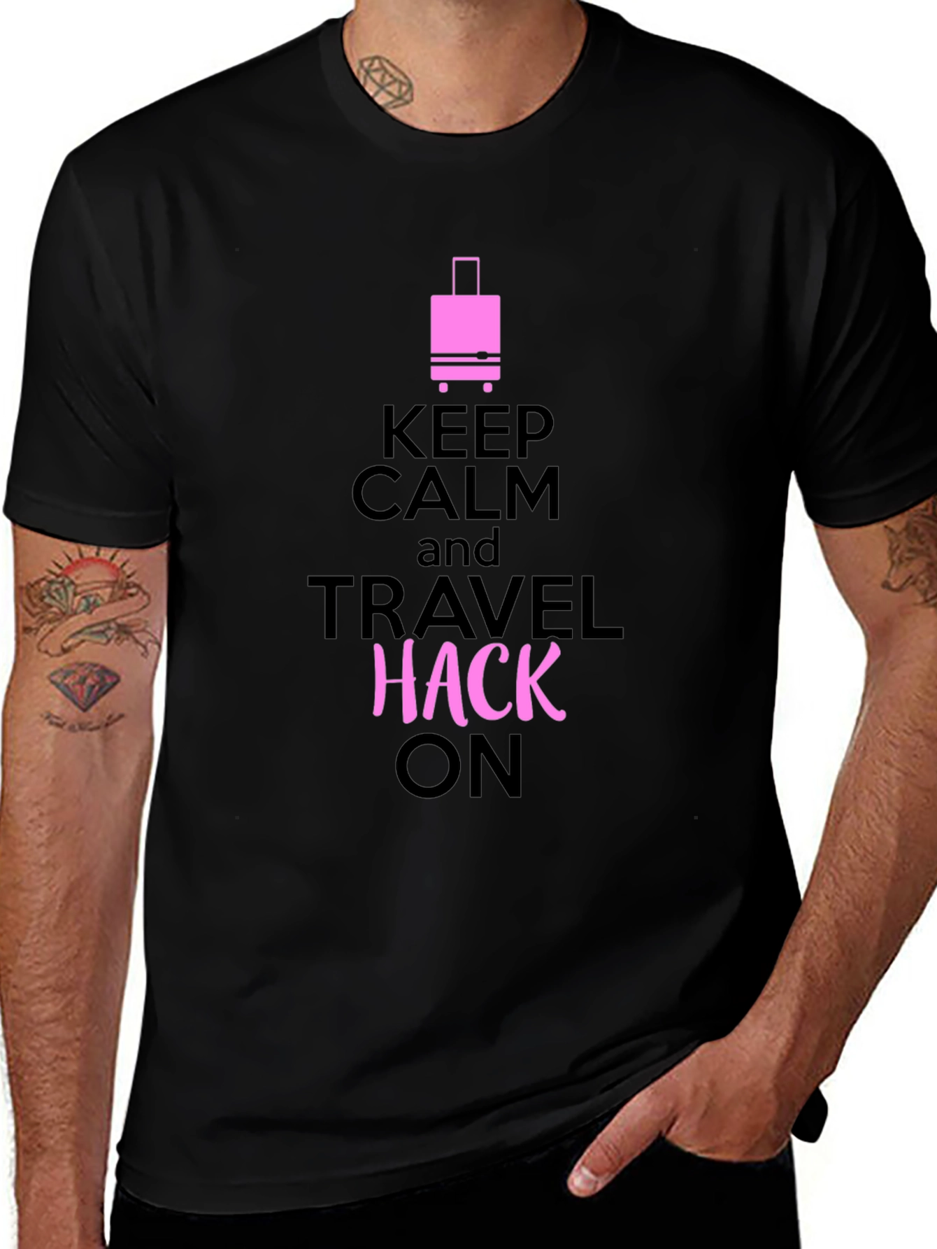 Keep Calm Travel Hack On Graphic Tee