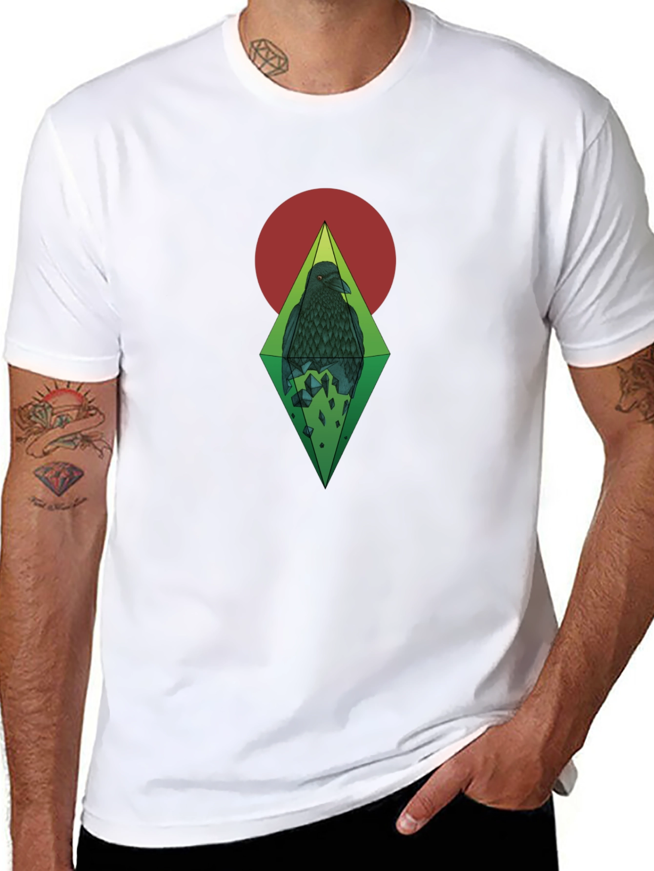 Raven Graphic Print Black T-Shirt