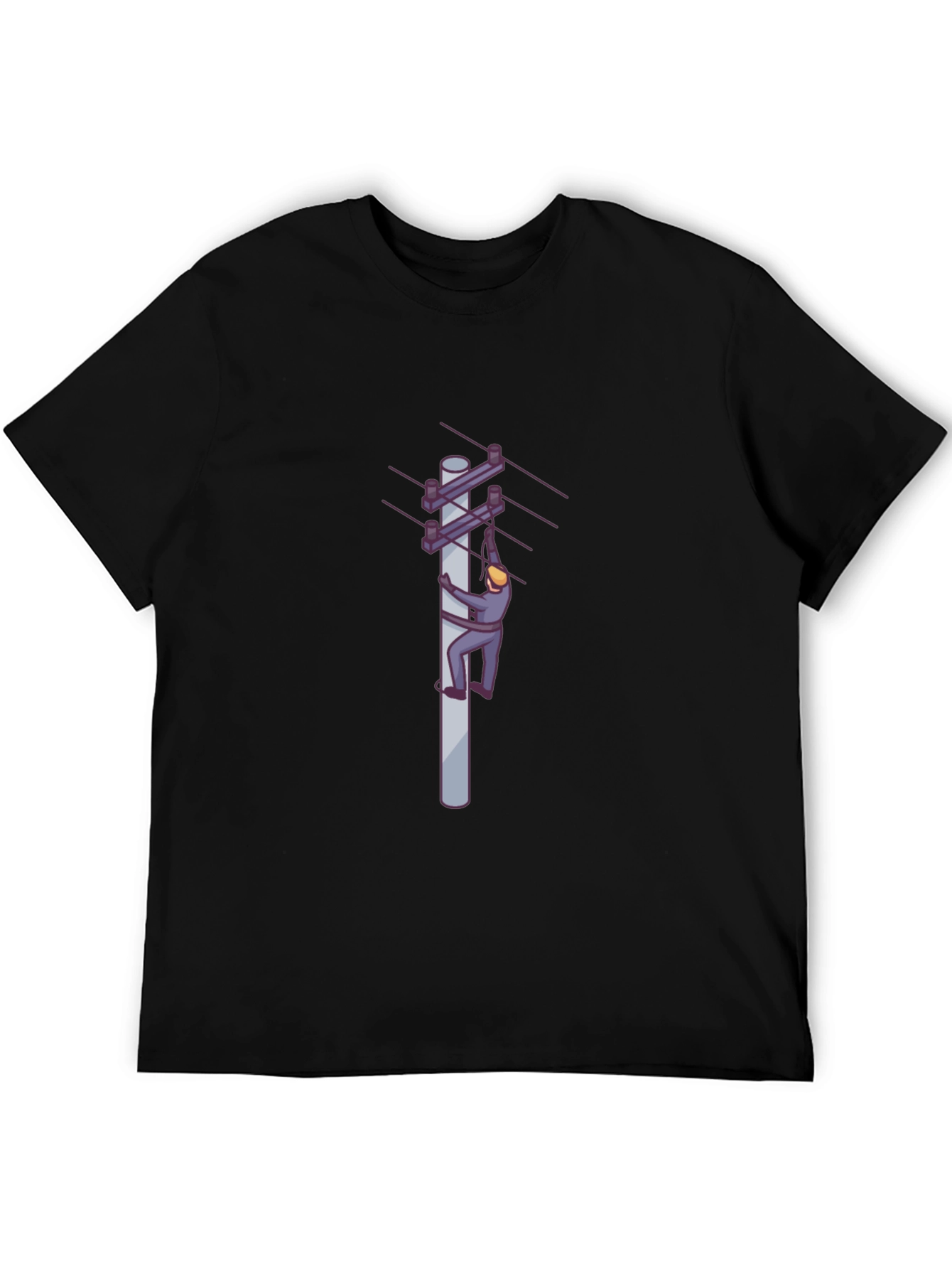 Electrician T-Shirt - Mens Black Crew Neck Tee