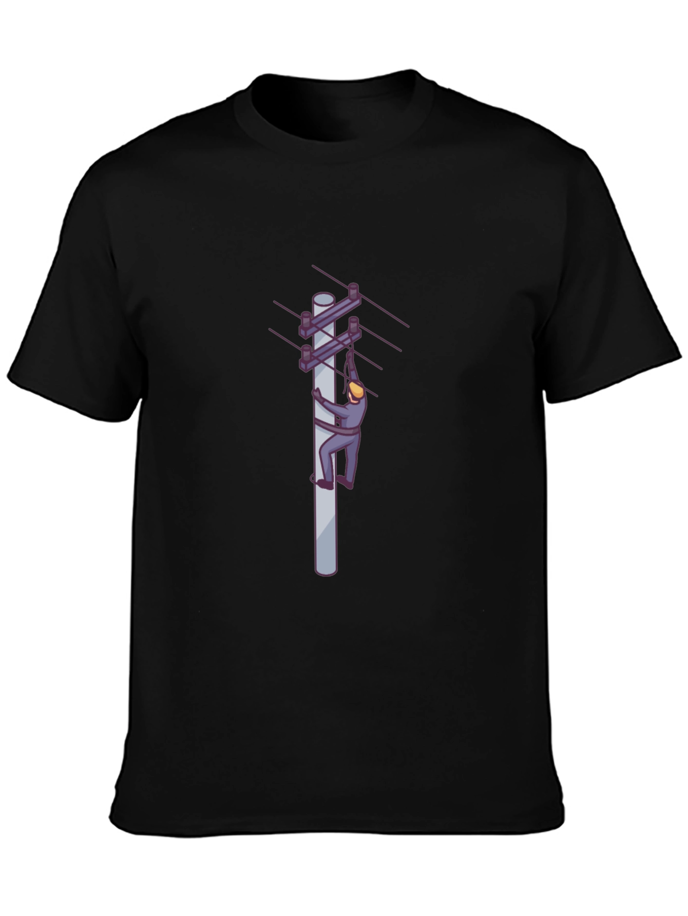 Electrician T-Shirt - Mens Black Crew Neck Tee