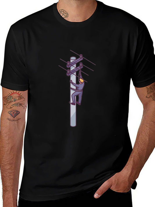 Electrician T-Shirt - Mens Black Crew Neck Tee