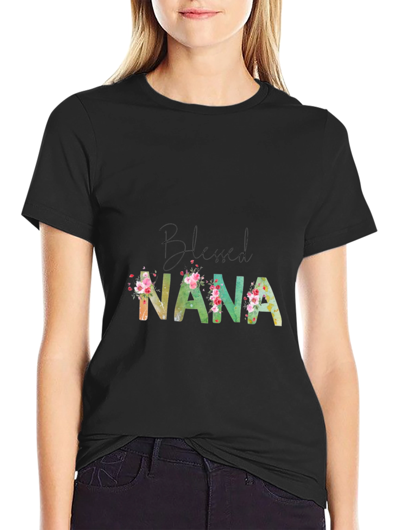 Blessed Nana Floral T-Shirt