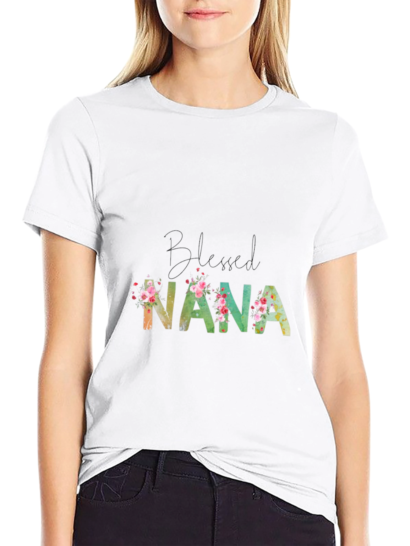 Blessed Nana Floral T-Shirt