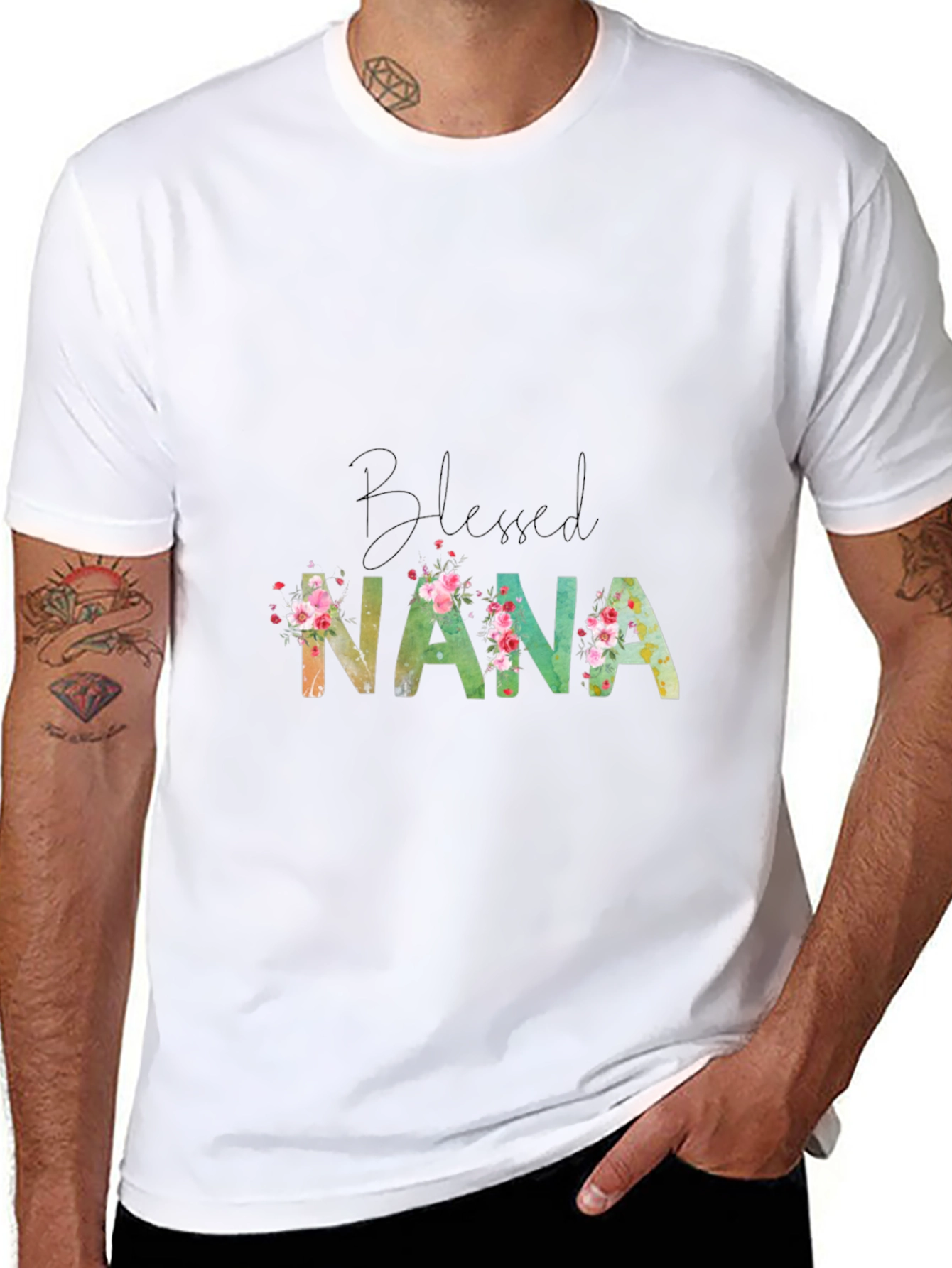 Blessed Nana Floral T-Shirt