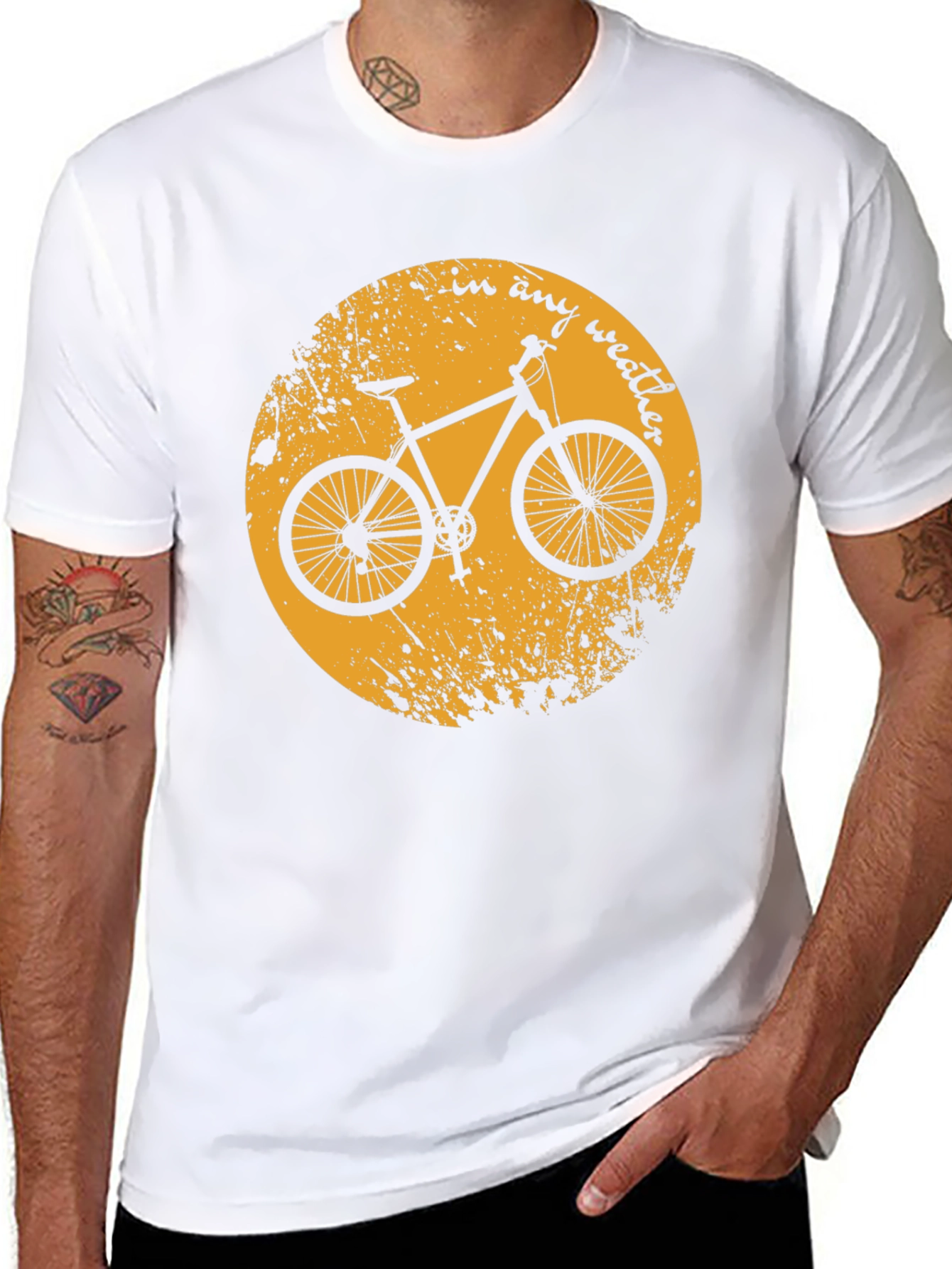 Bike T-Shirt - In Any Weather Design