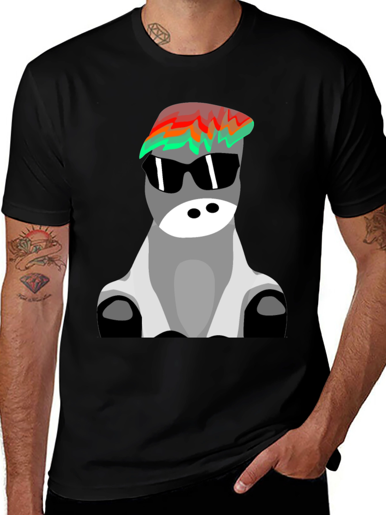 Cool Donkey Graphic T-Shirt - Black