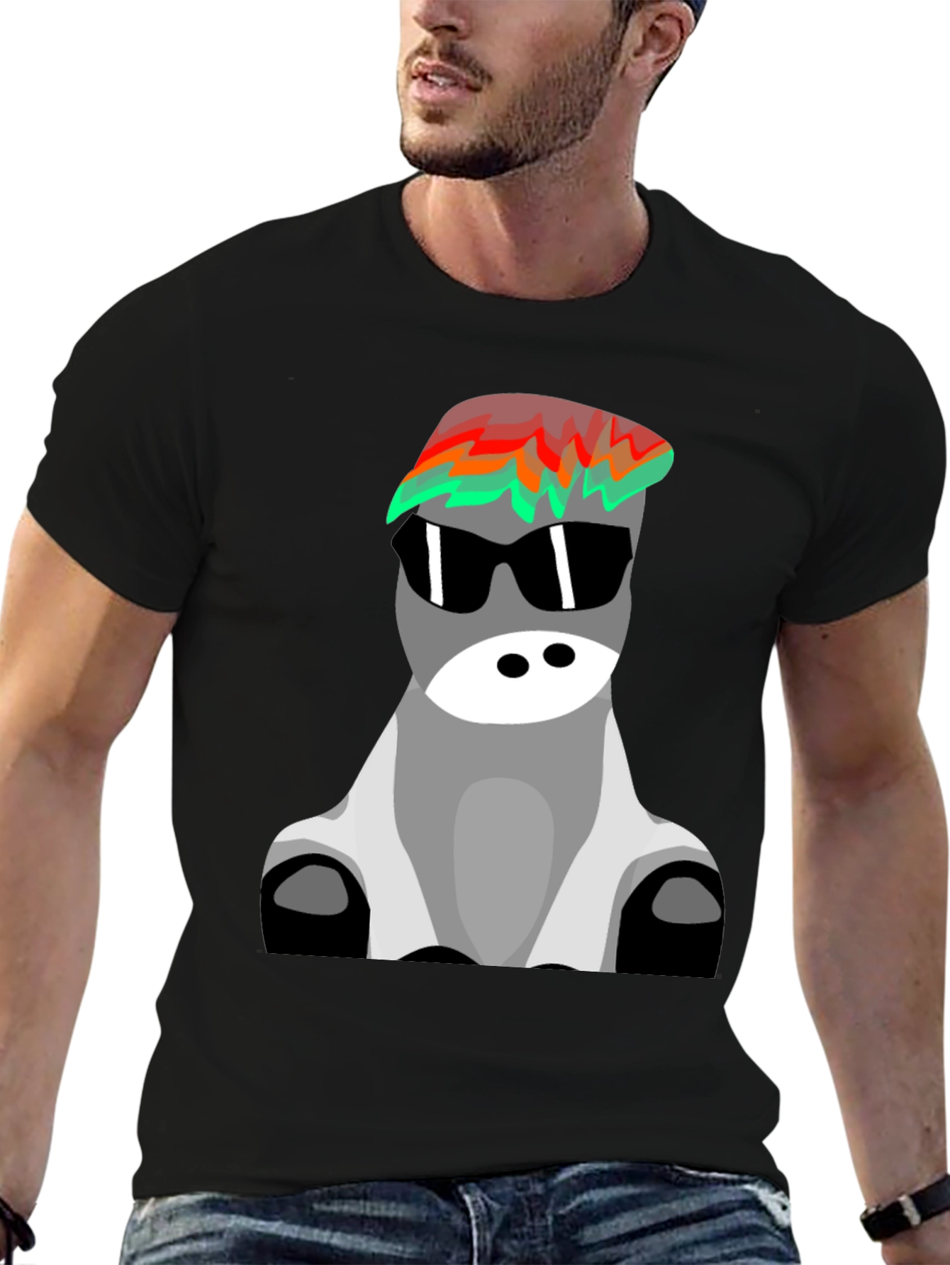 Cool Donkey Graphic T-Shirt - Black