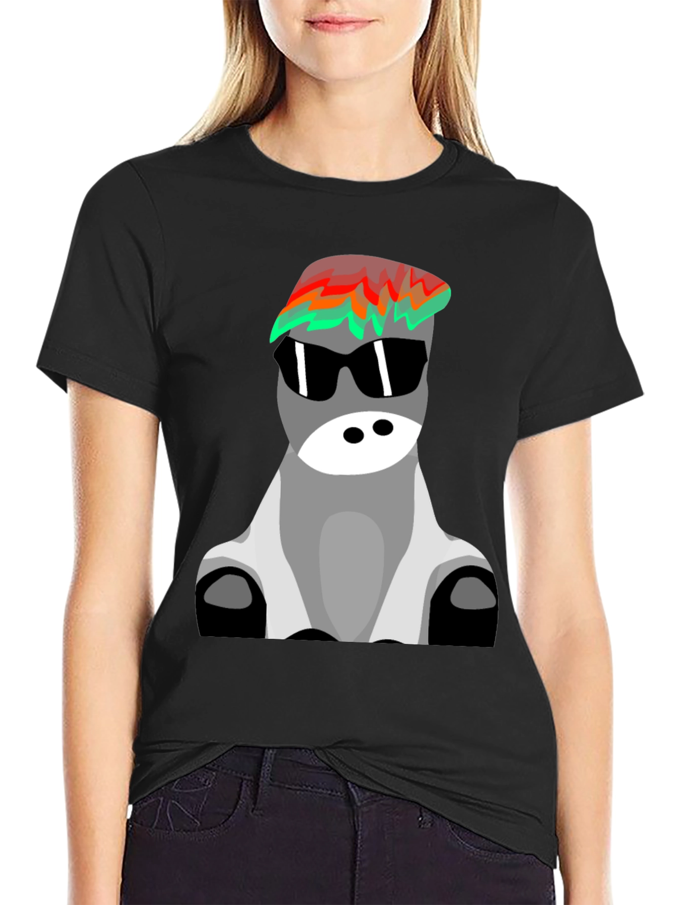 Cool Donkey Graphic T-Shirt - Black