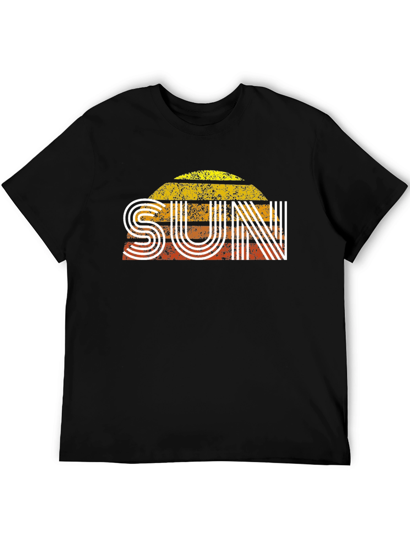 Retro SUN Graphic Tee - Black Short Sleeve