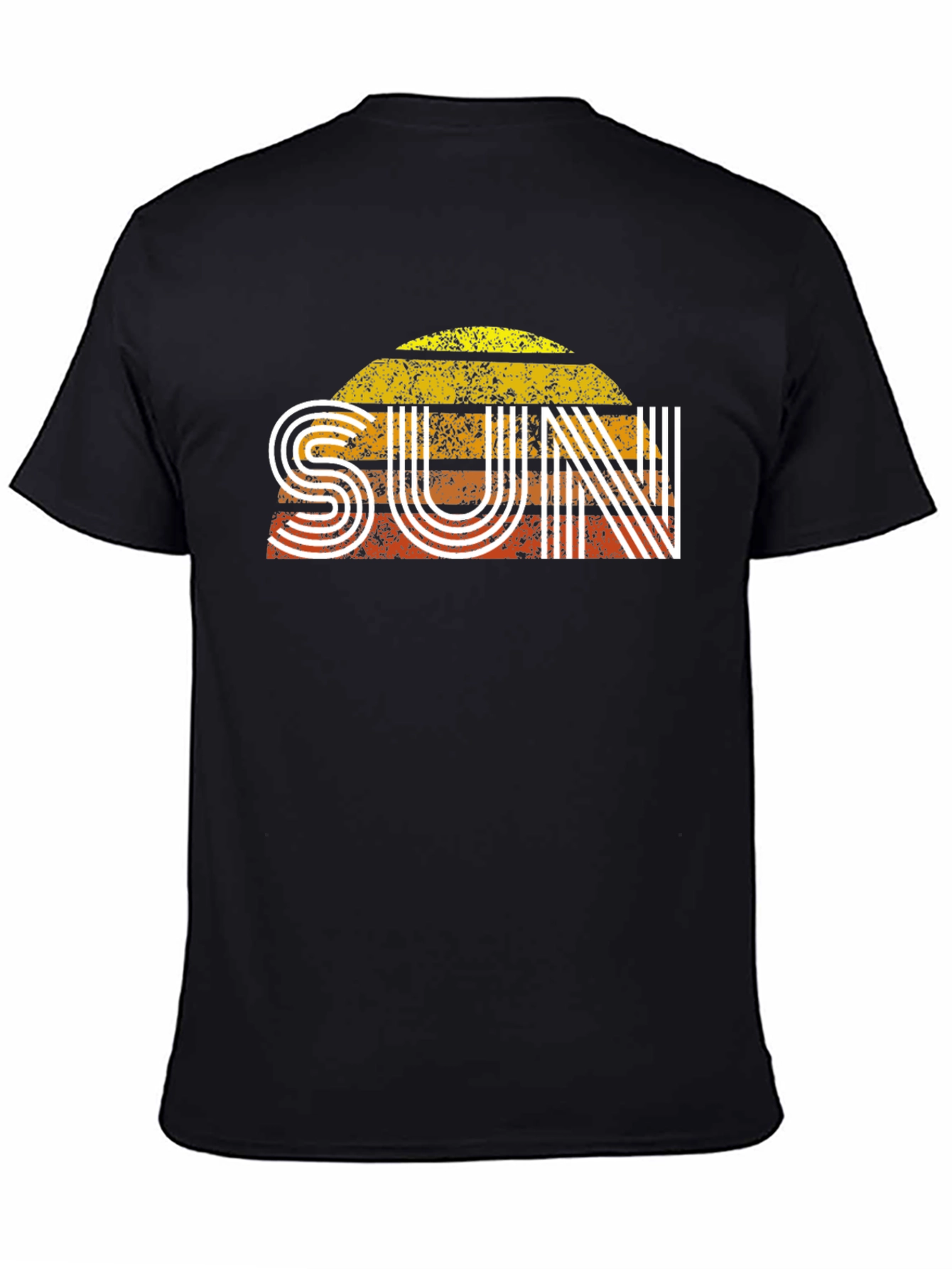 Retro SUN Graphic Tee - Black Short Sleeve