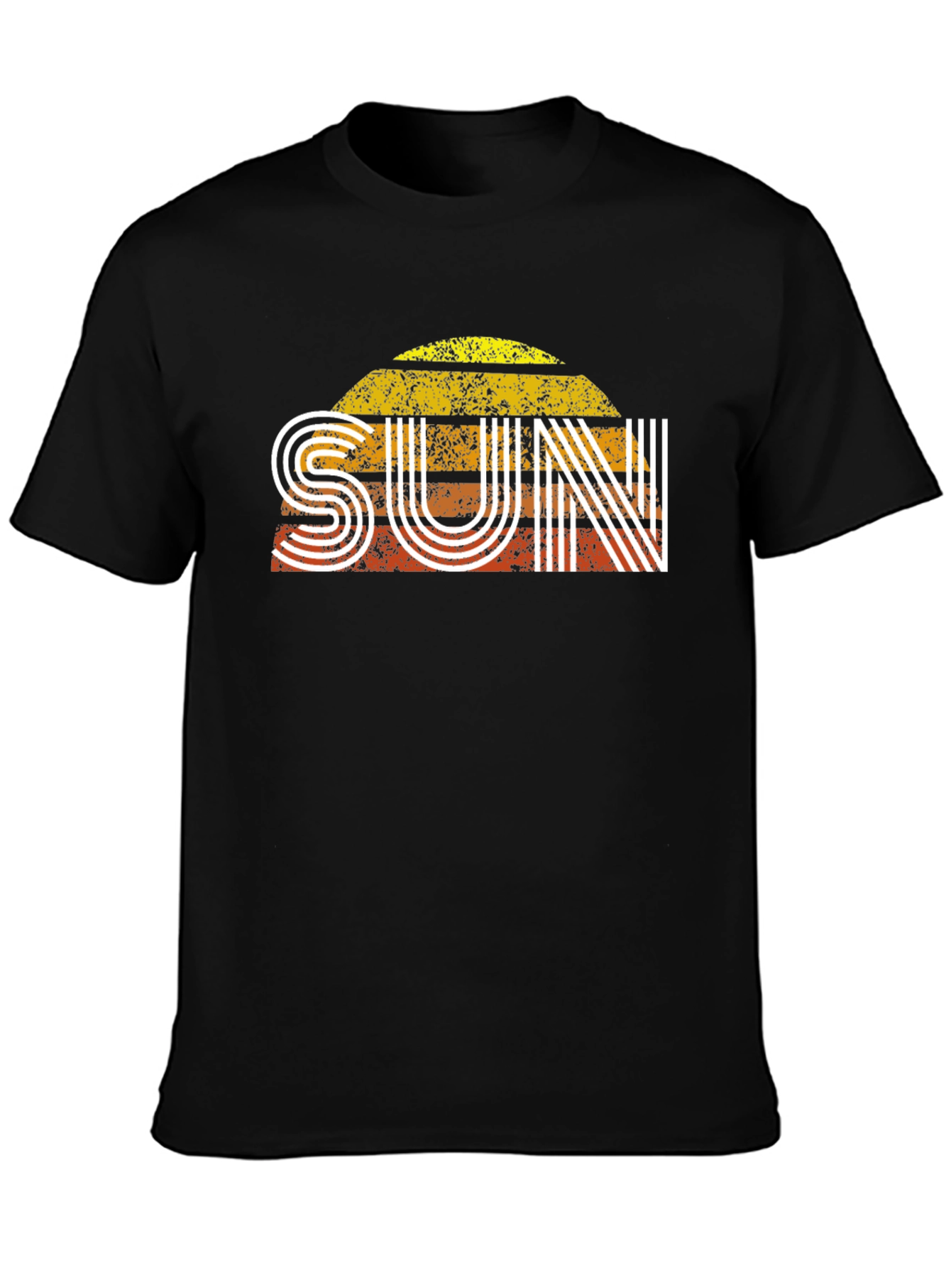 Retro SUN Graphic Tee - Black Short Sleeve