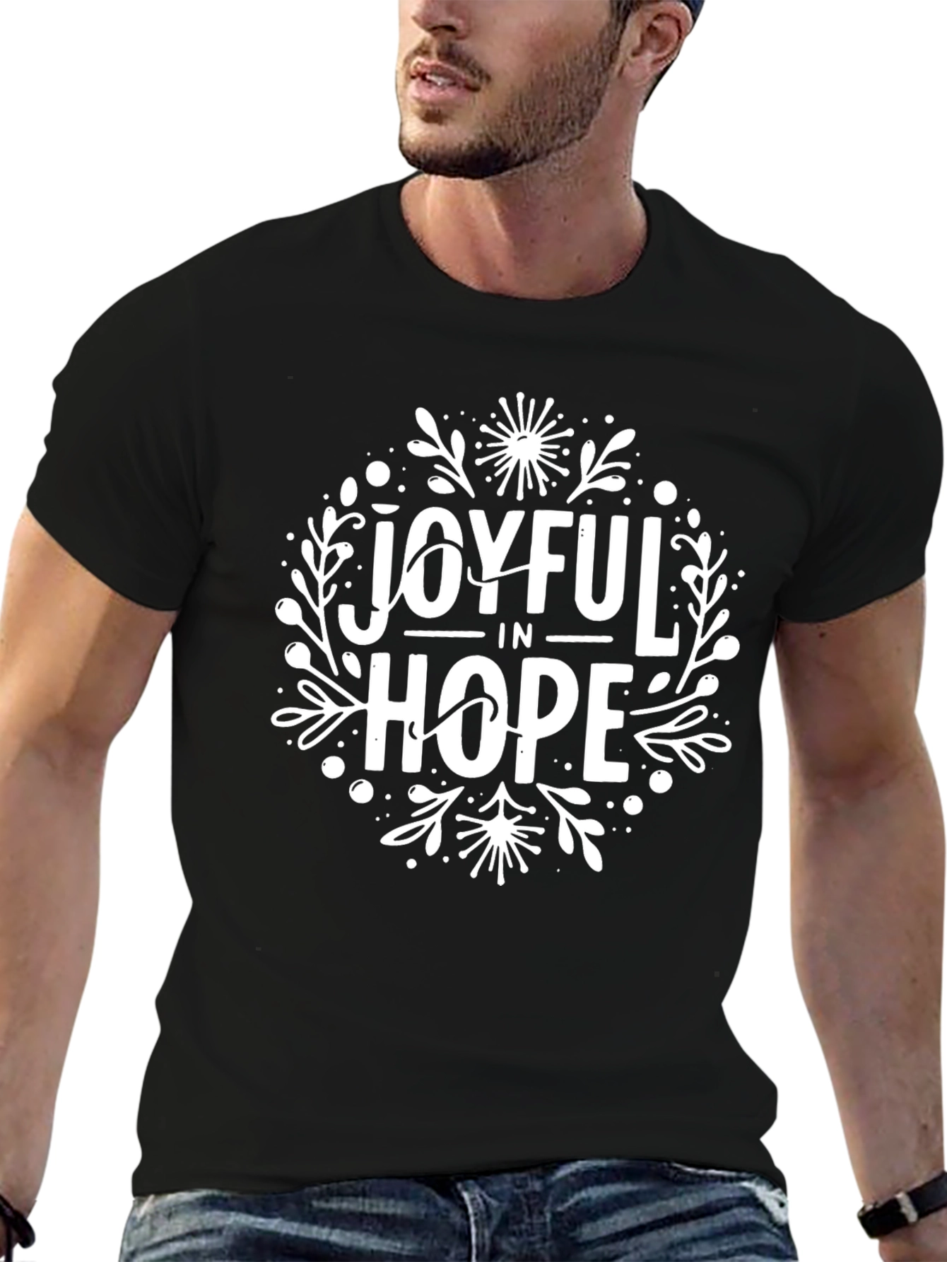 Joyful in Hope Graphic Tee - Black