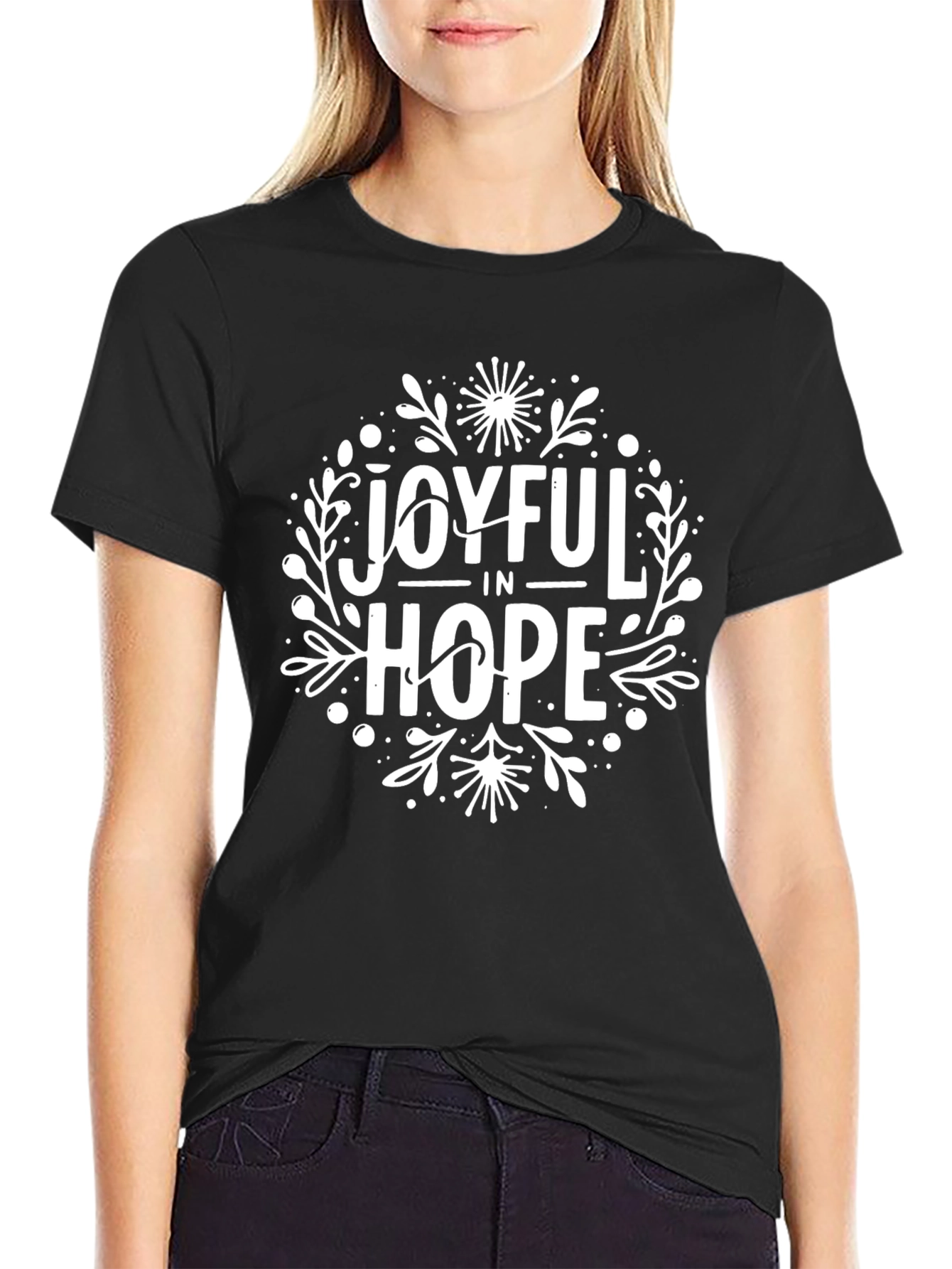 Joyful in Hope Graphic Tee - Black