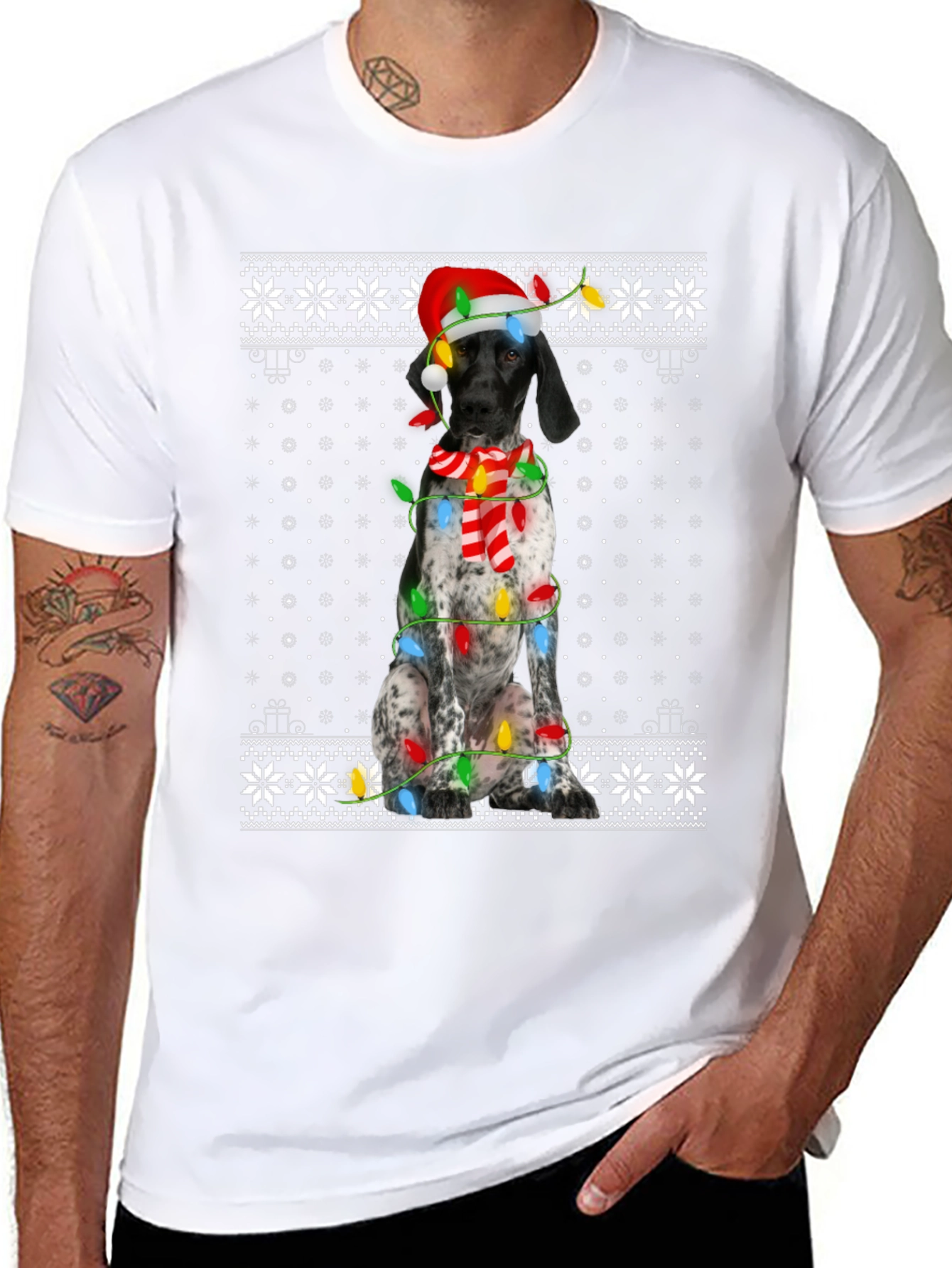 Dog Christmas Sweater Pattern Tee