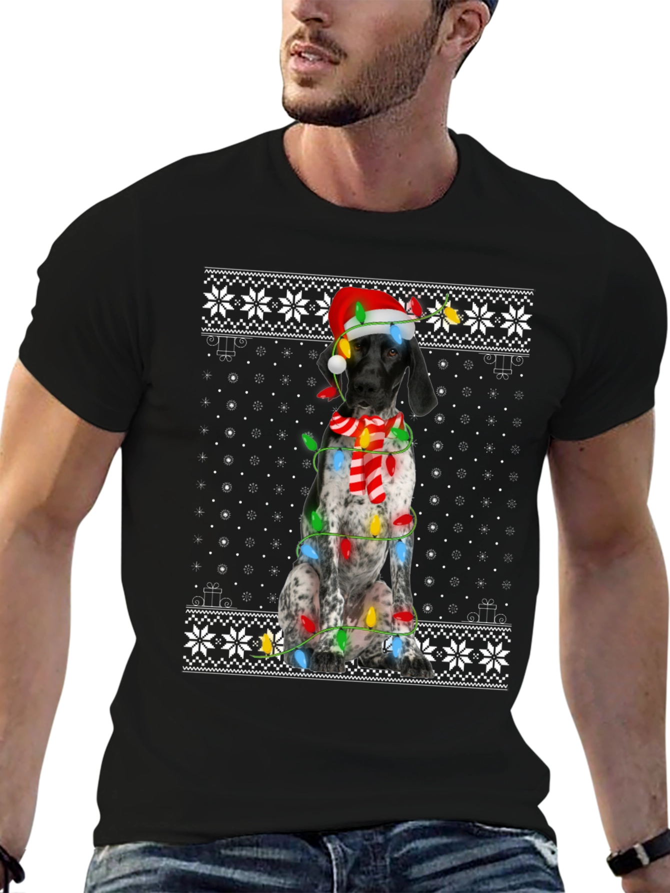 Dog Christmas Sweater Pattern Tee