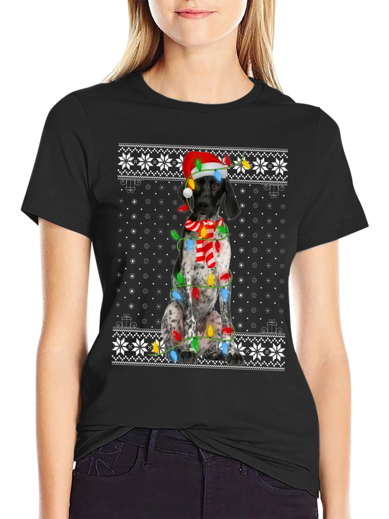 Dog Christmas Sweater Pattern Tee