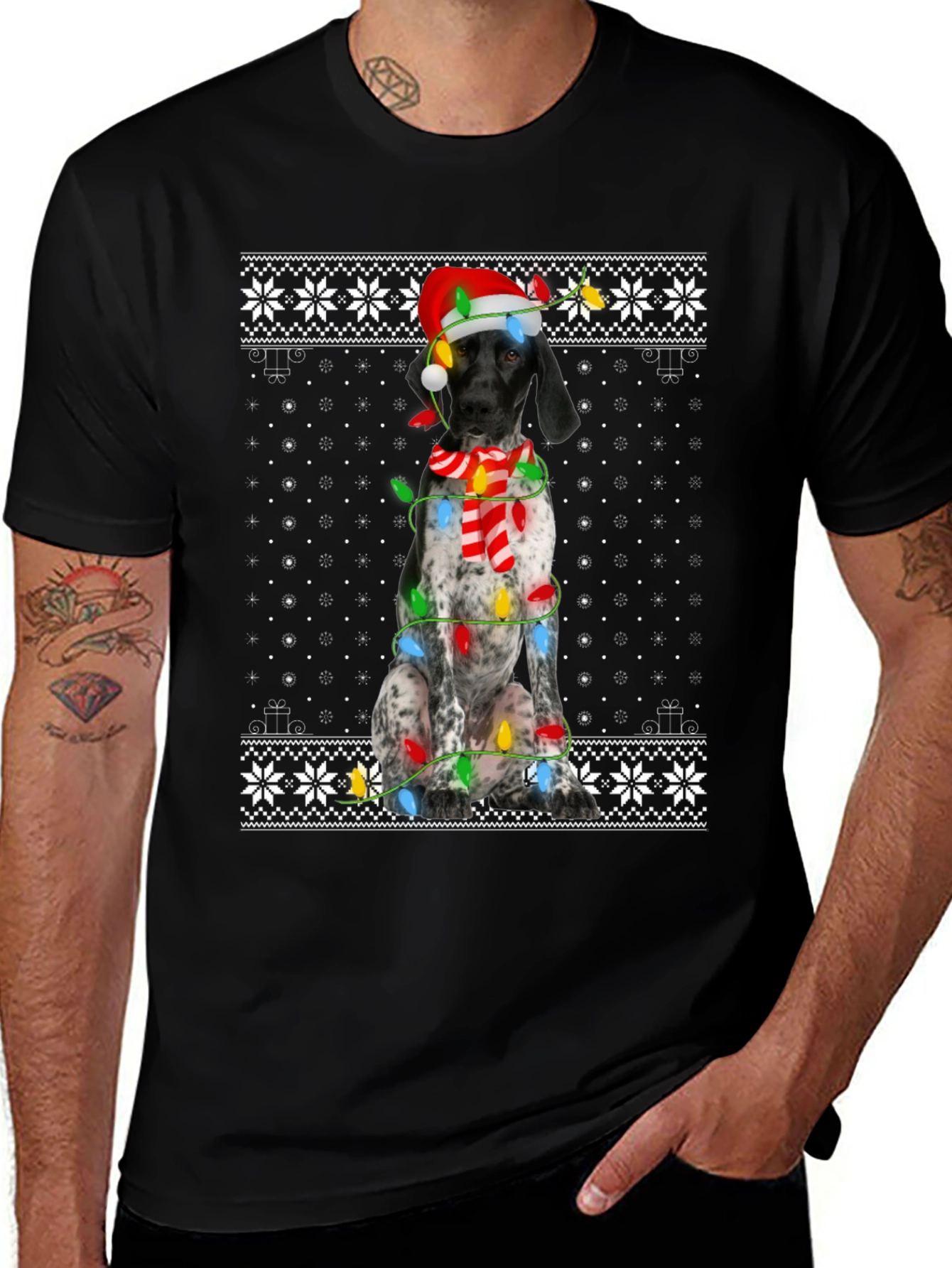 Dog Christmas Sweater Pattern Tee