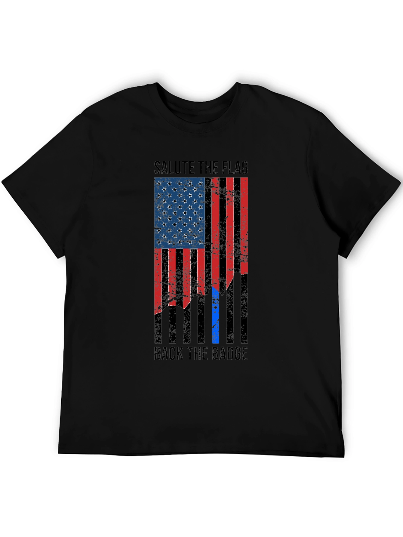 Salute the Flag Back the Badge Graphic T-Shirt