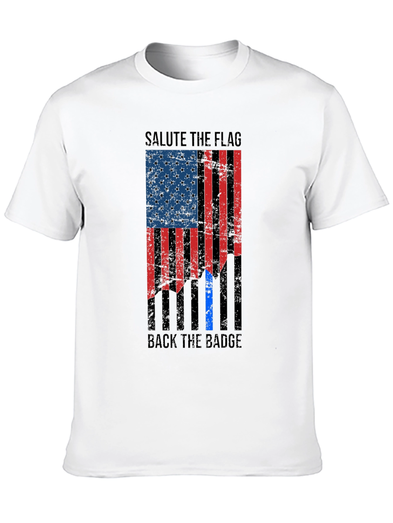 Salute the Flag Back the Badge Graphic T-Shirt