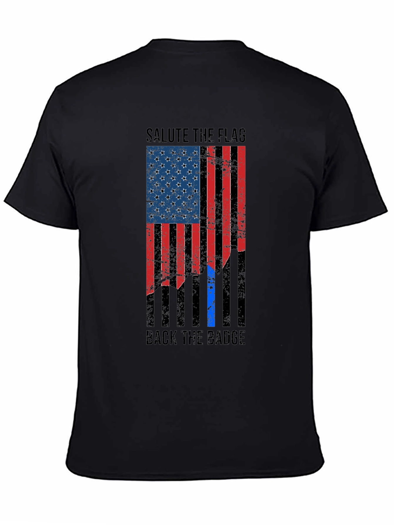 Salute the Flag Back the Badge Graphic T-Shirt