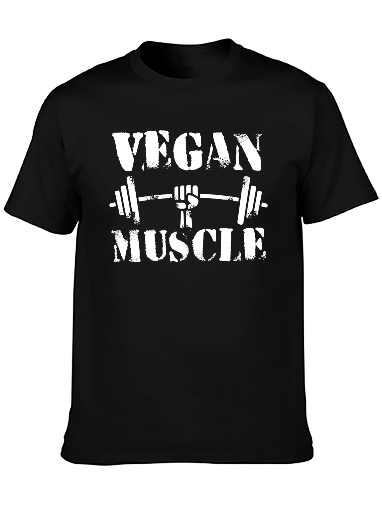 Vegan Muscle T-Shirt - Black Graphic Tee