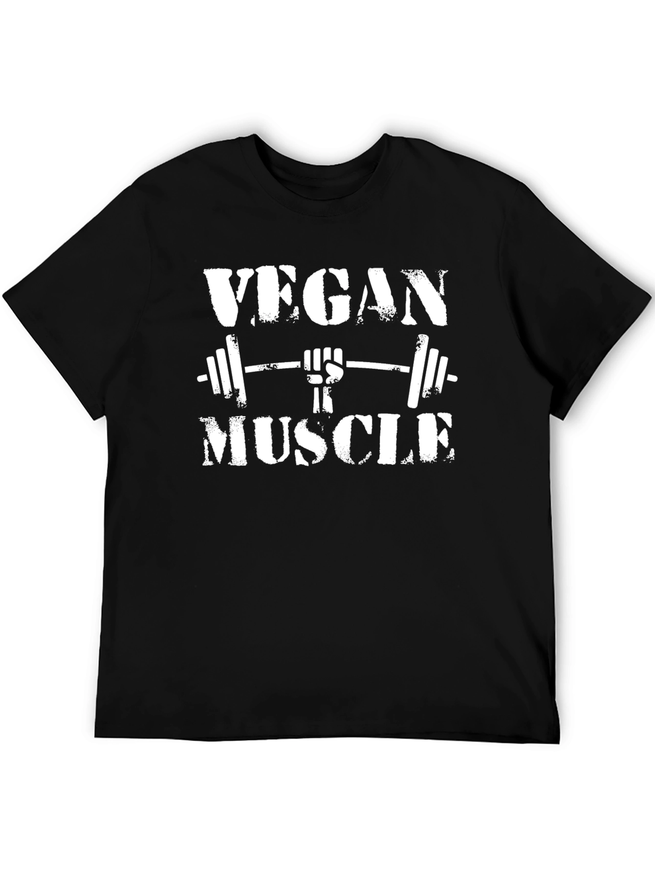 Vegan Muscle T-Shirt - Black Graphic Tee