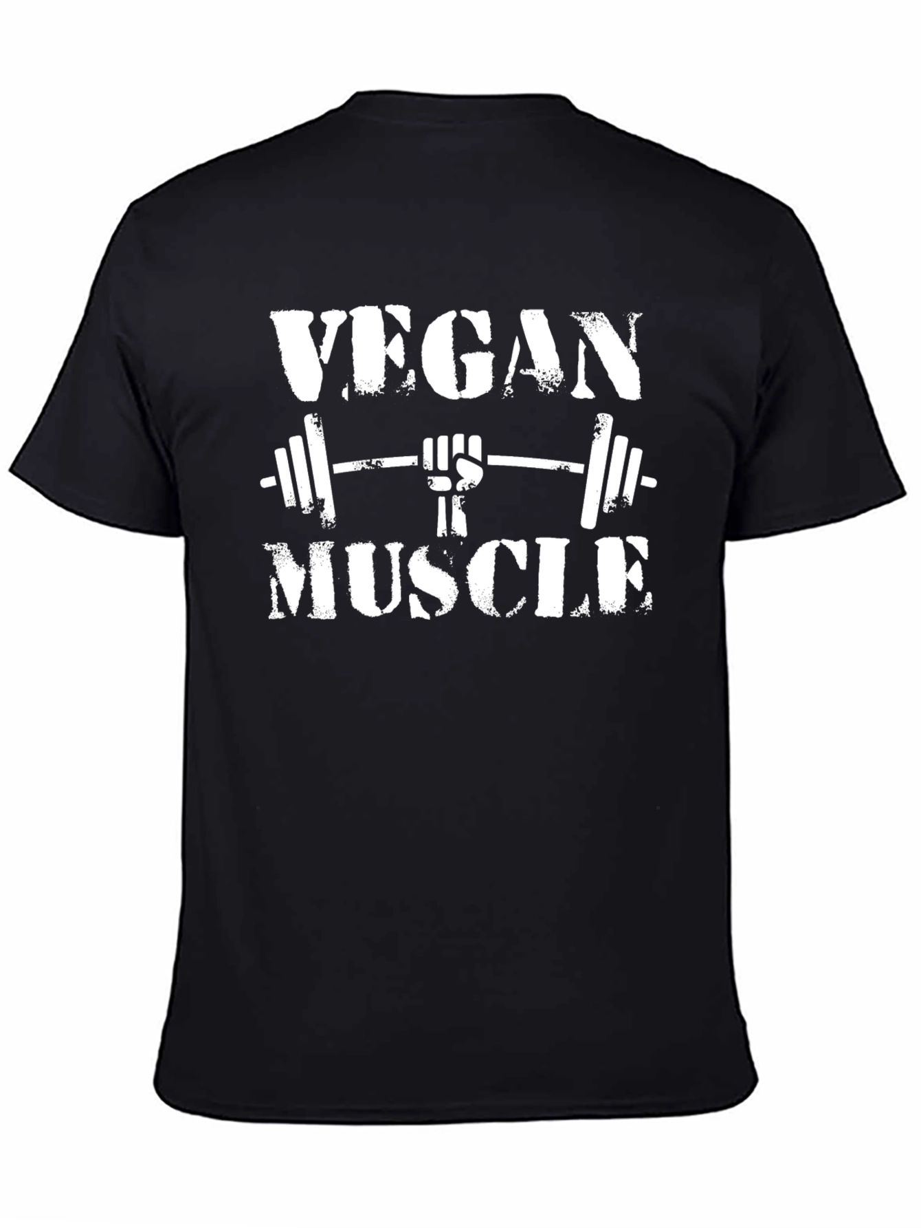 Vegan Muscle T-Shirt - Black Graphic Tee