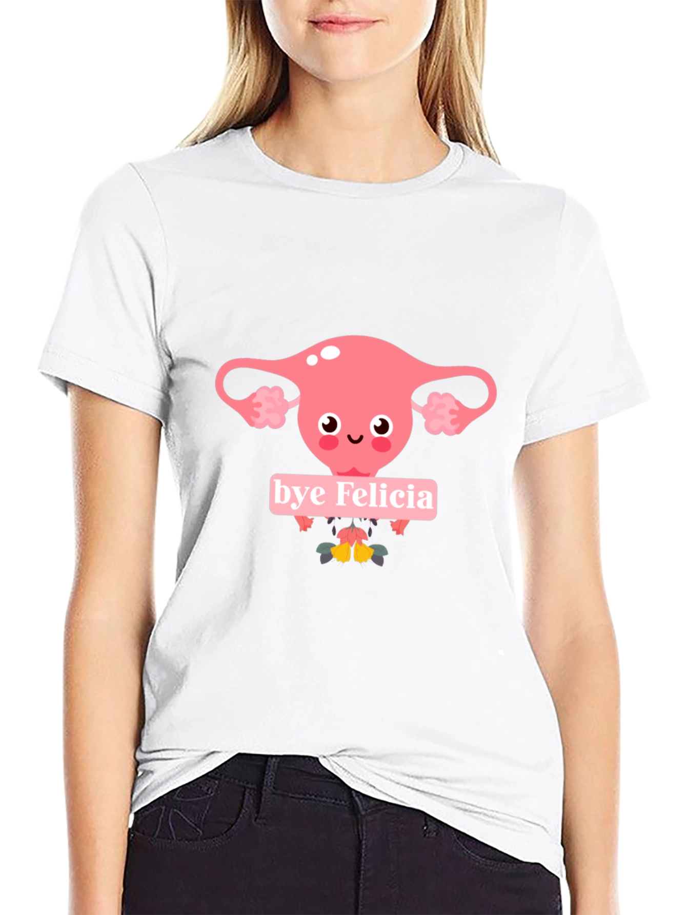 Bye Felicia Uterus Graphic Tee - Black Cotton T-Shirt