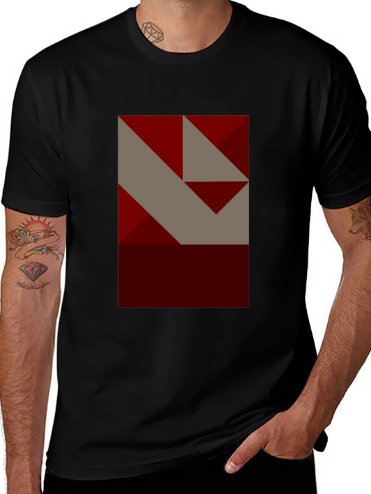 Geometric Block Print Tee - Modern Minimalist Design
