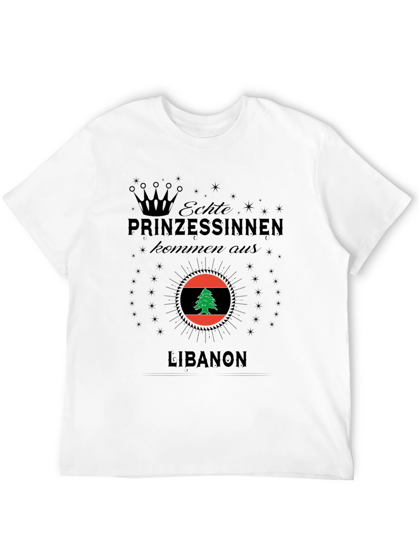 Lebanon Princess T-Shirt - Black Cotton Tee