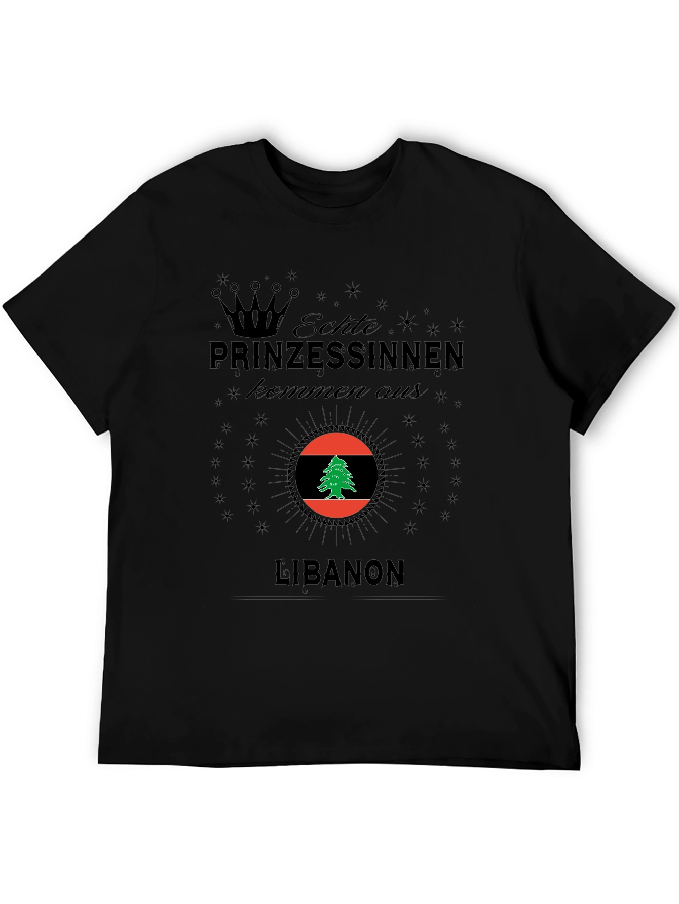 Lebanon Princess T-Shirt - Black Cotton Tee