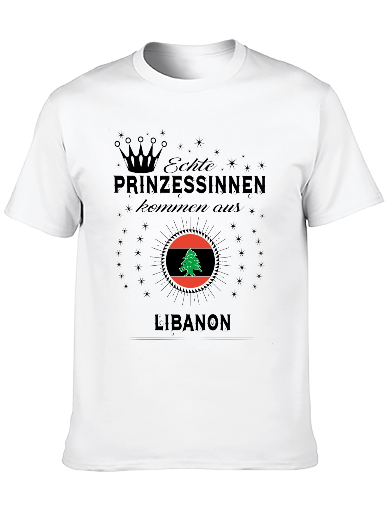 Lebanon Princess T-Shirt - Black Cotton Tee