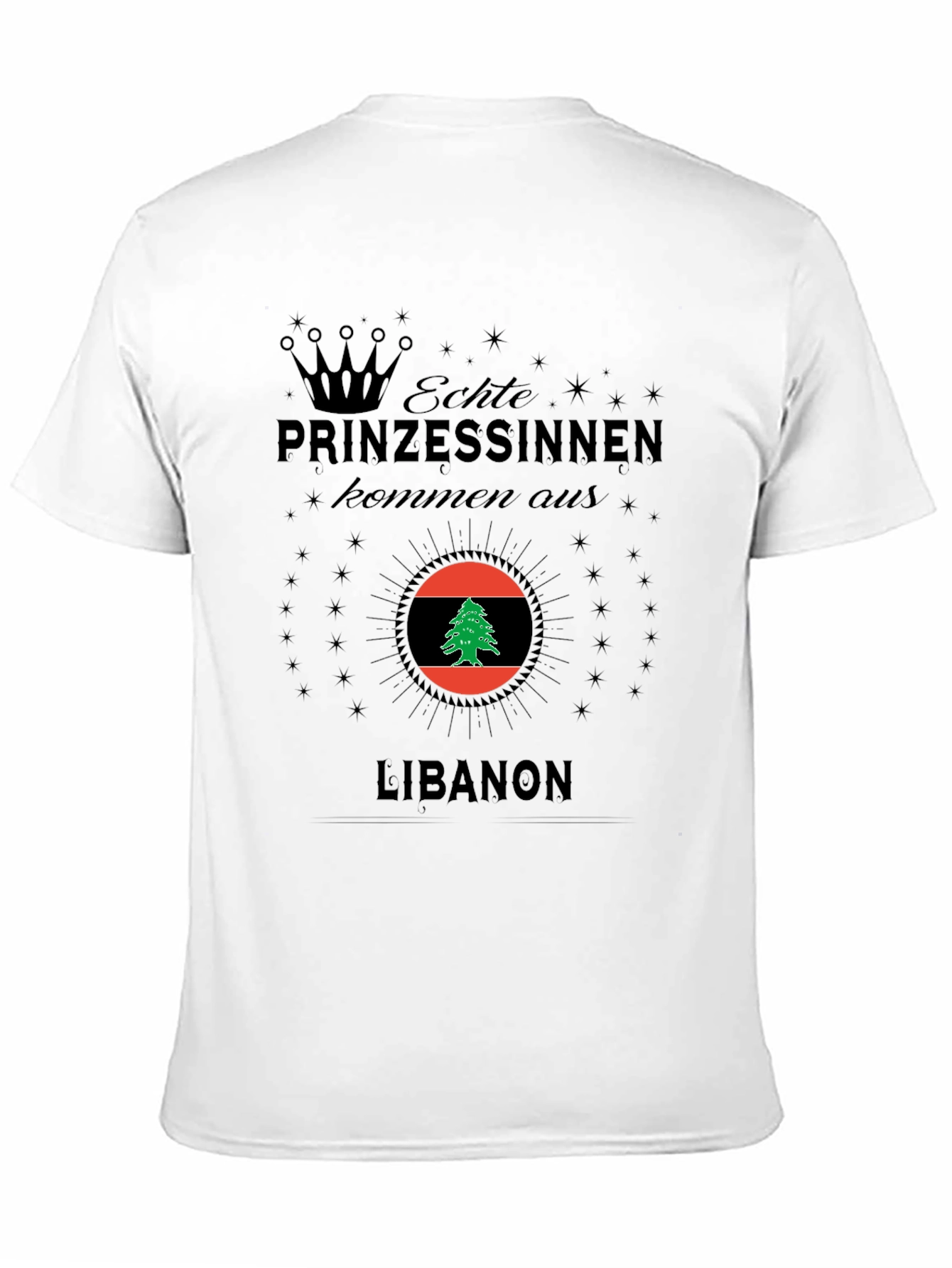 Lebanon Princess T-Shirt - Black Cotton Tee