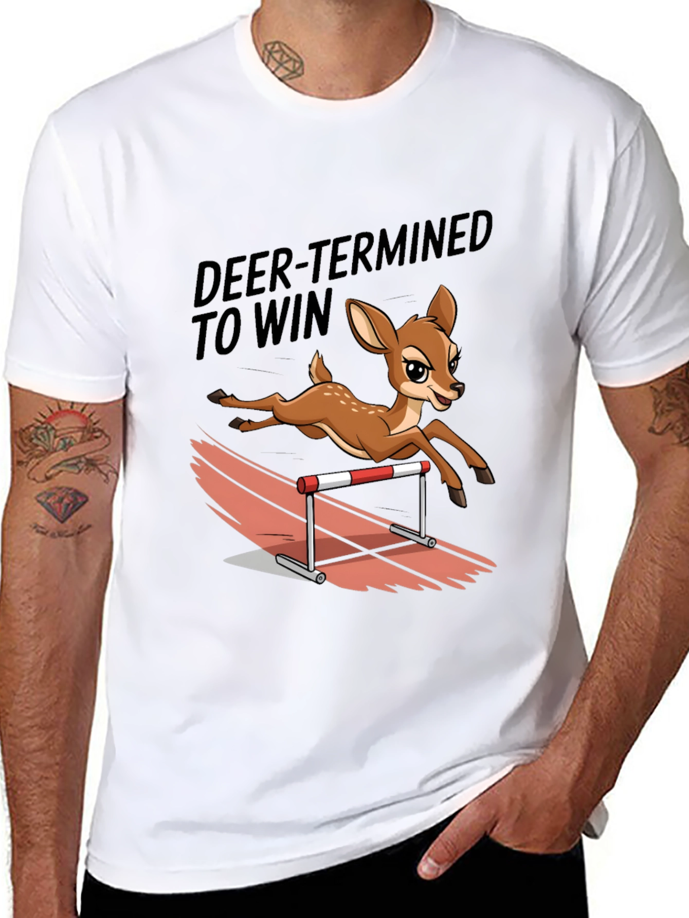 Deer-Termined to Win Graphic Tee - Animal Lover Shirt