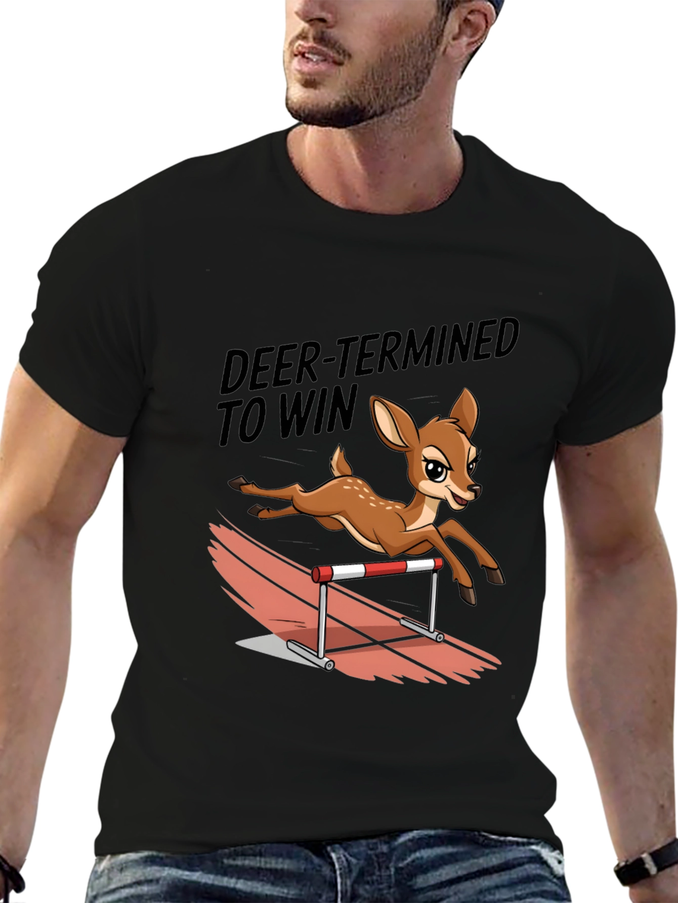 Deer-Termined to Win Graphic Tee - Animal Lover Shirt