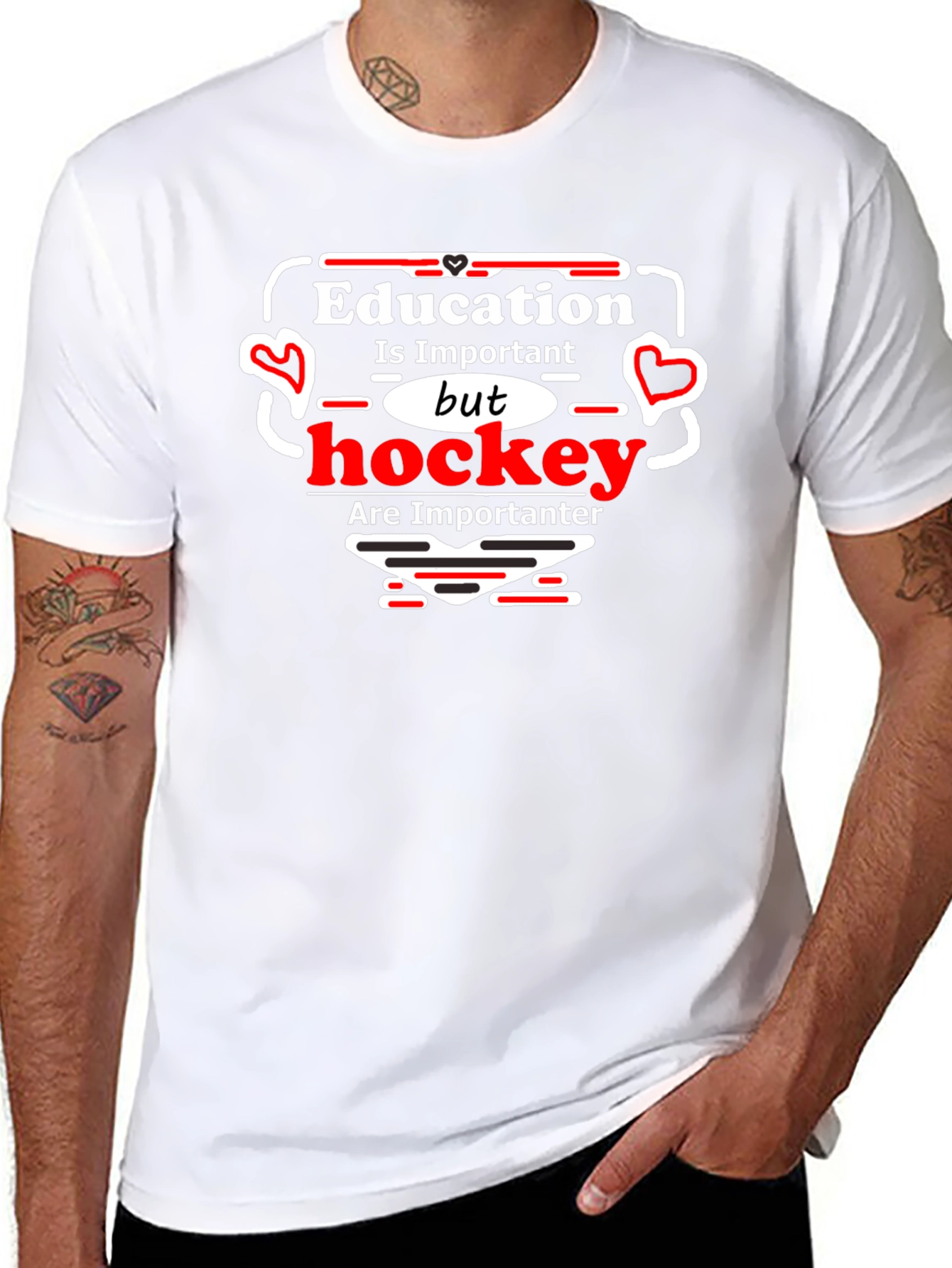 Education vs Hockey Graphic Tee