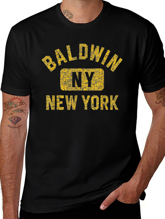 Baldwin NY Vintage Style Black T-Shirt