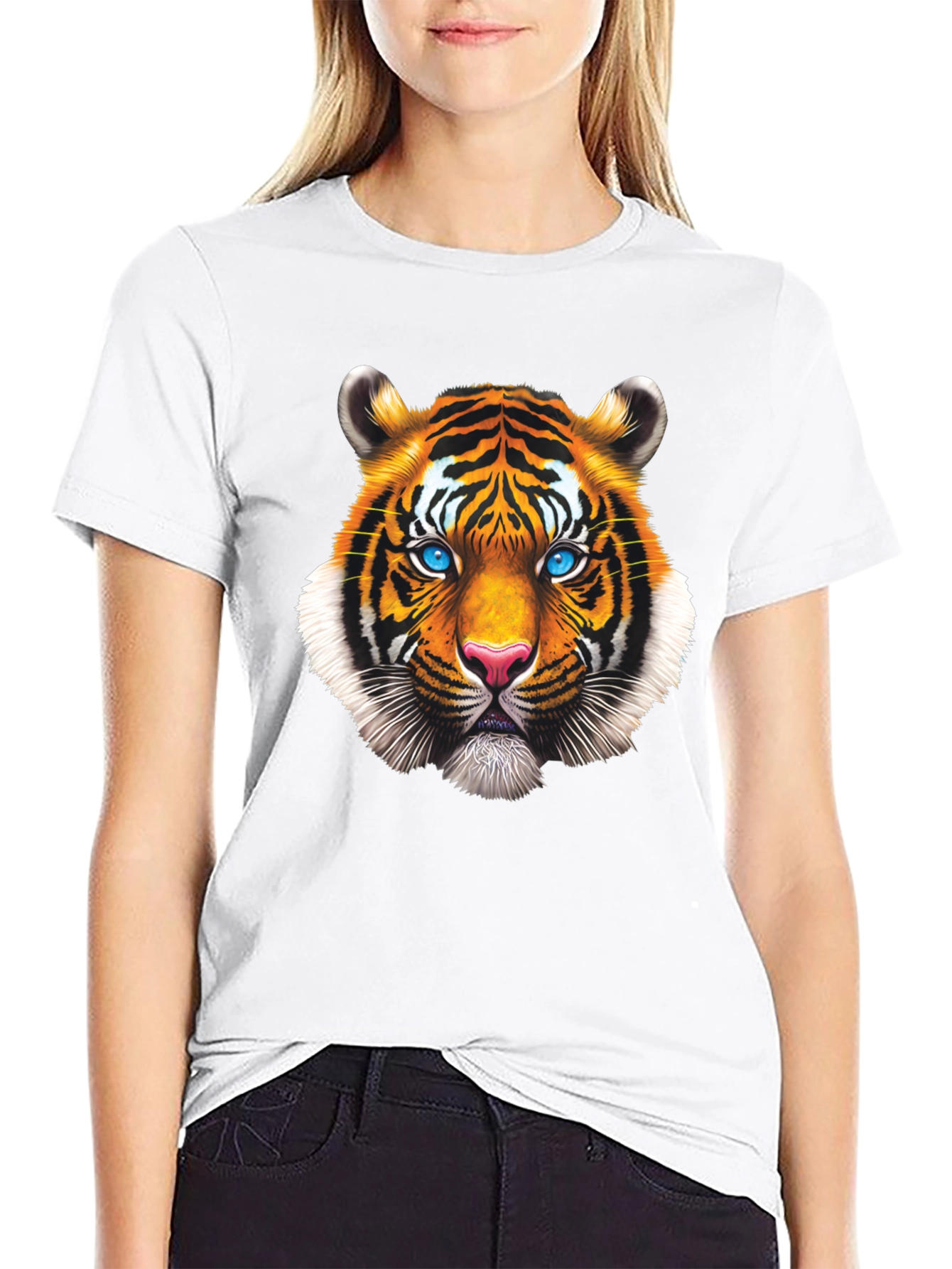 Tiger Face Graphic Tee - Bold Animal Print T-Shirt