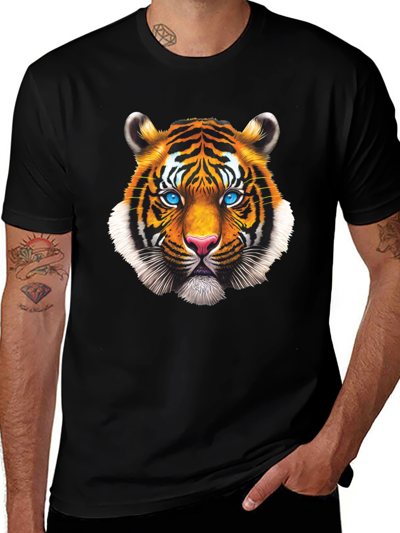 Tiger Face Graphic Tee - Bold Animal Print T-Shirt