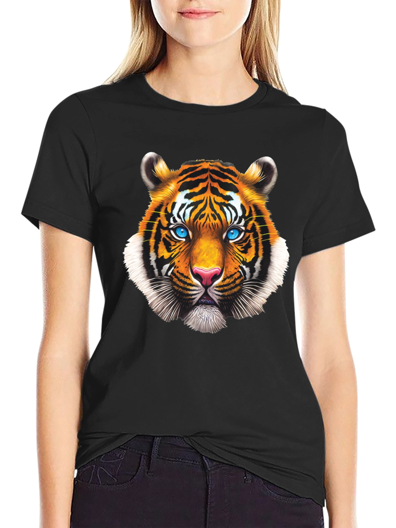 Tiger Face Graphic Tee - Bold Animal Print T-Shirt