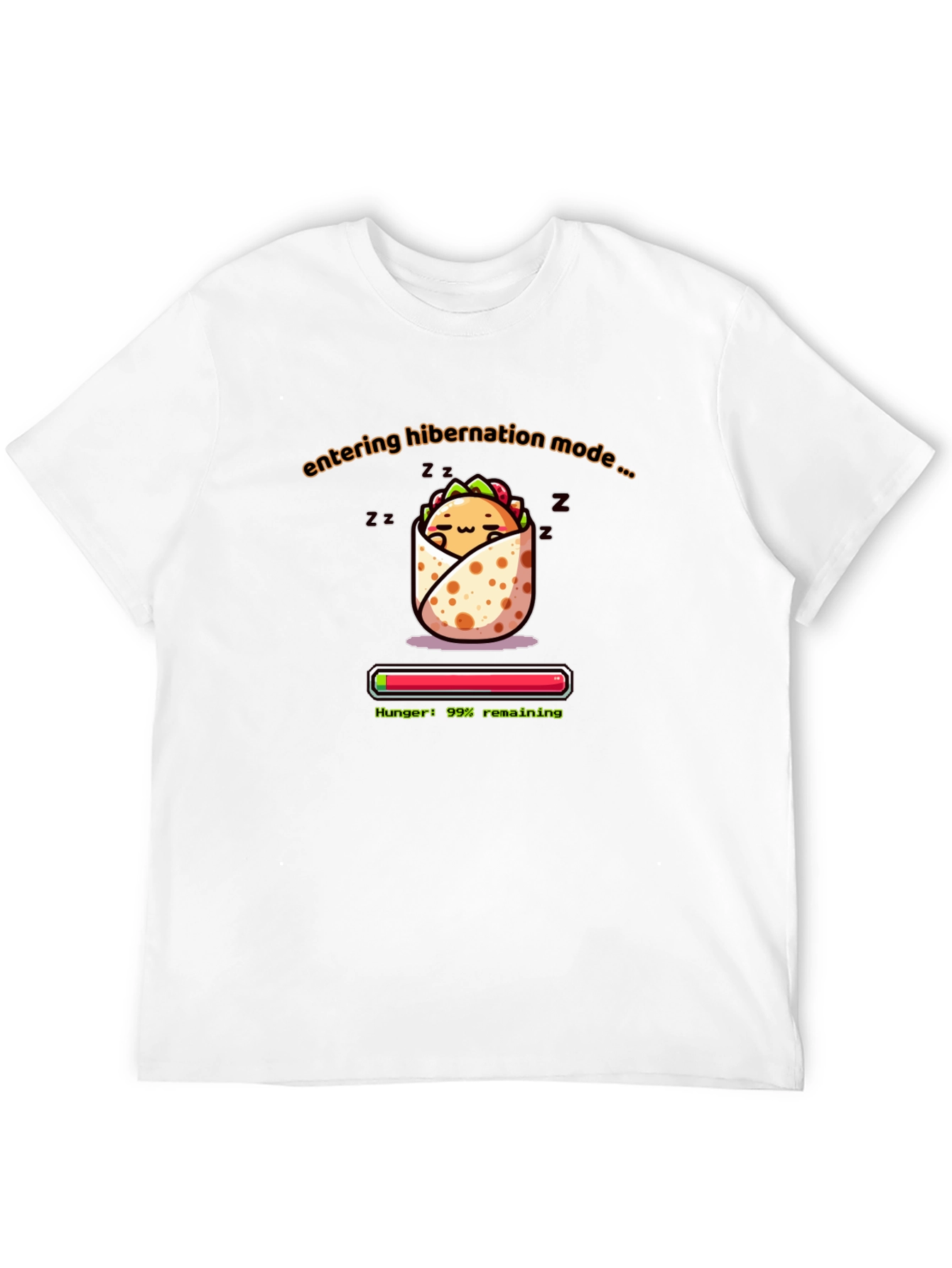 Hibernation Mode Burrito T-Shirt - Funny Foodie Tee