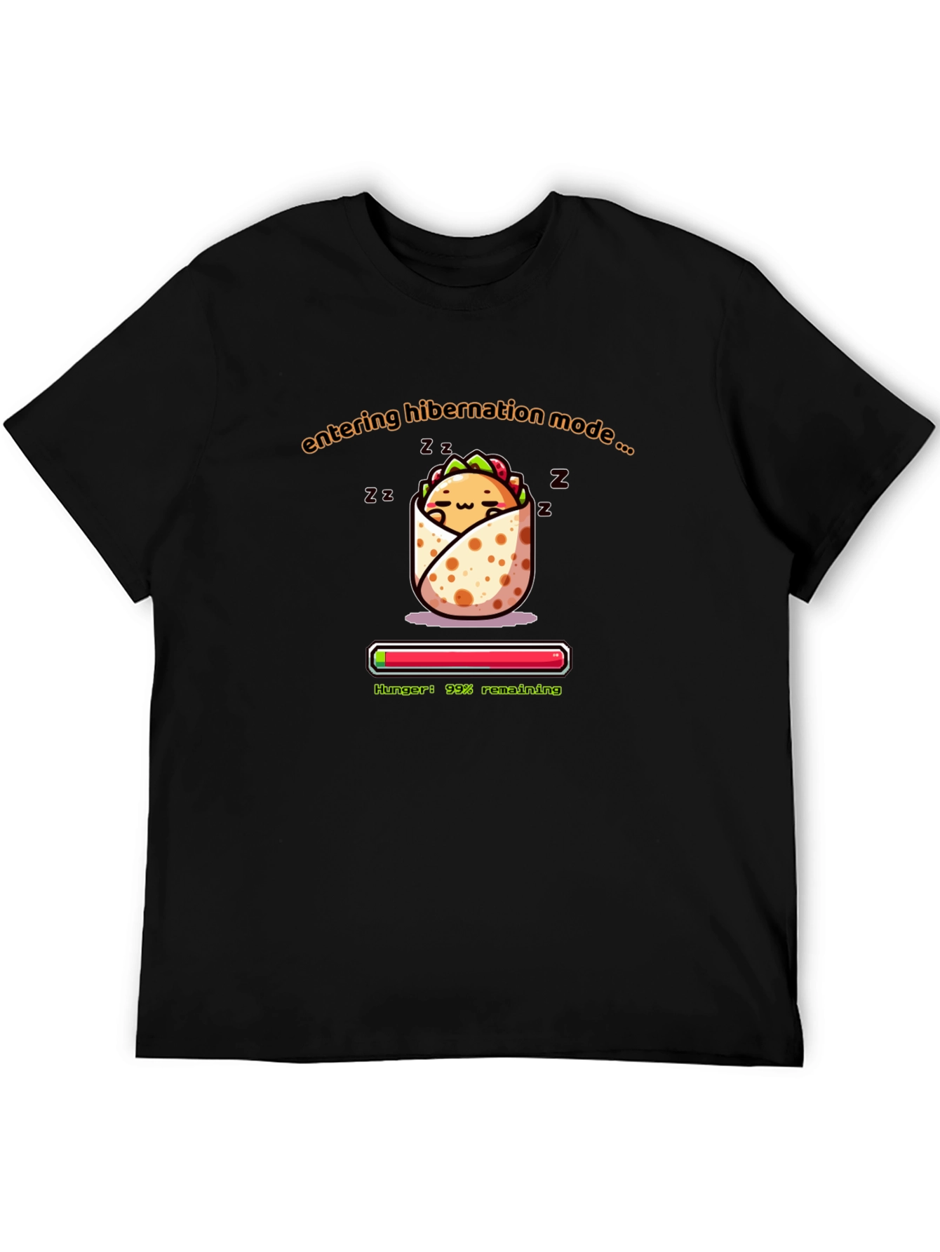 Hibernation Mode Burrito T-Shirt - Funny Foodie Tee