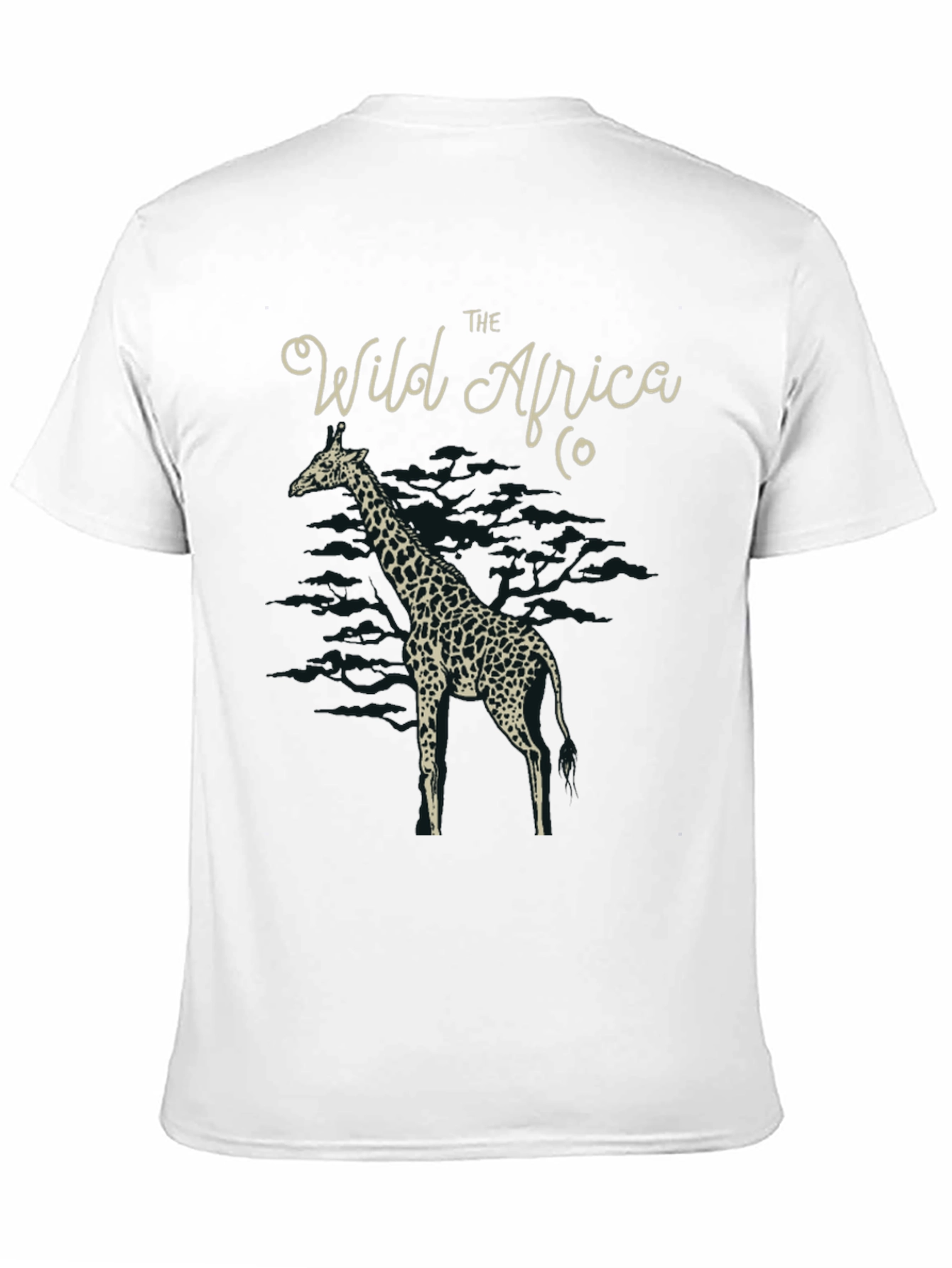 Wild Africa Giraffe Graphic Tee - Black Cotton T-Shirt