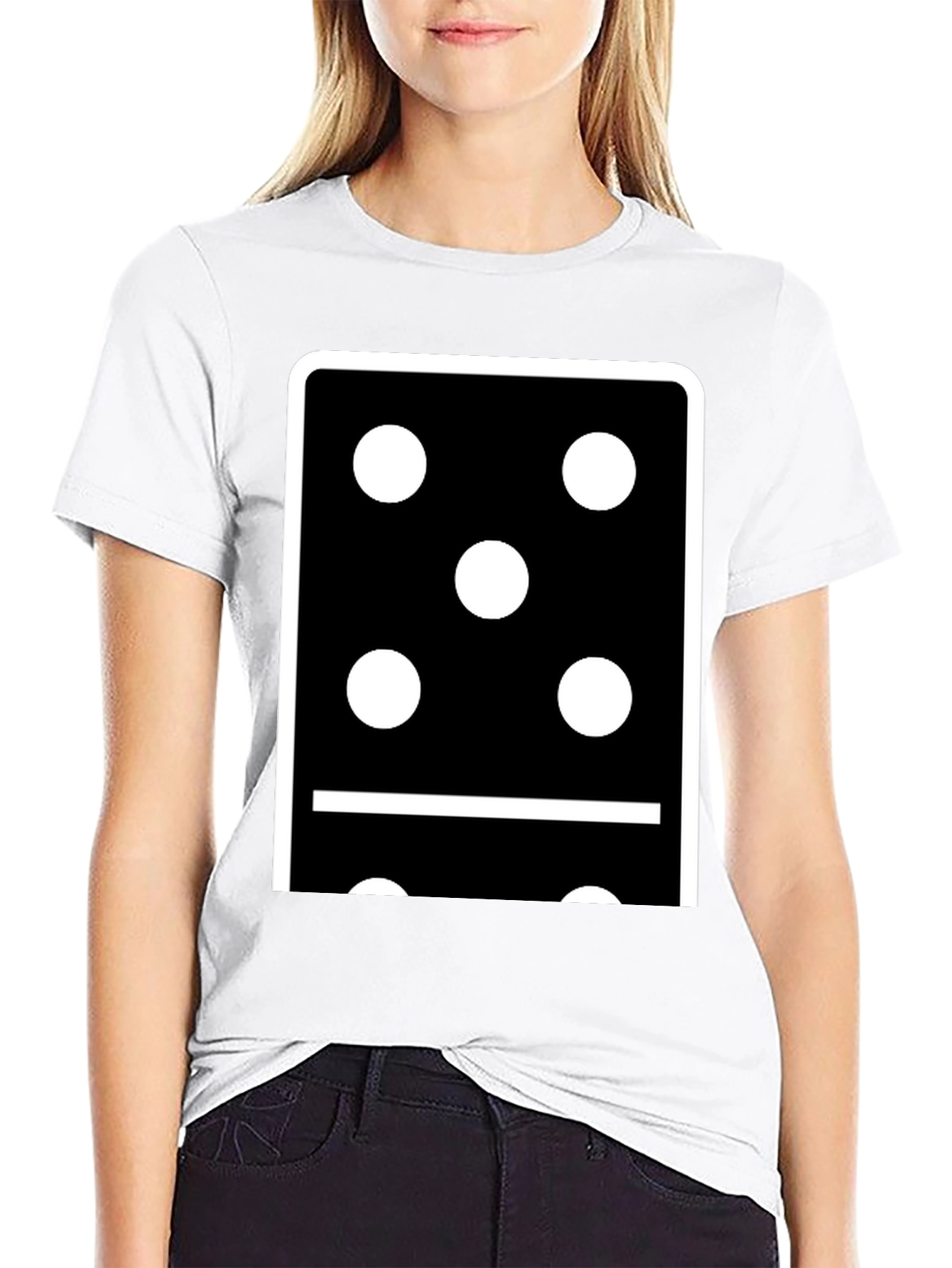 Domino Six Black T-Shirt - Lucky Number Style