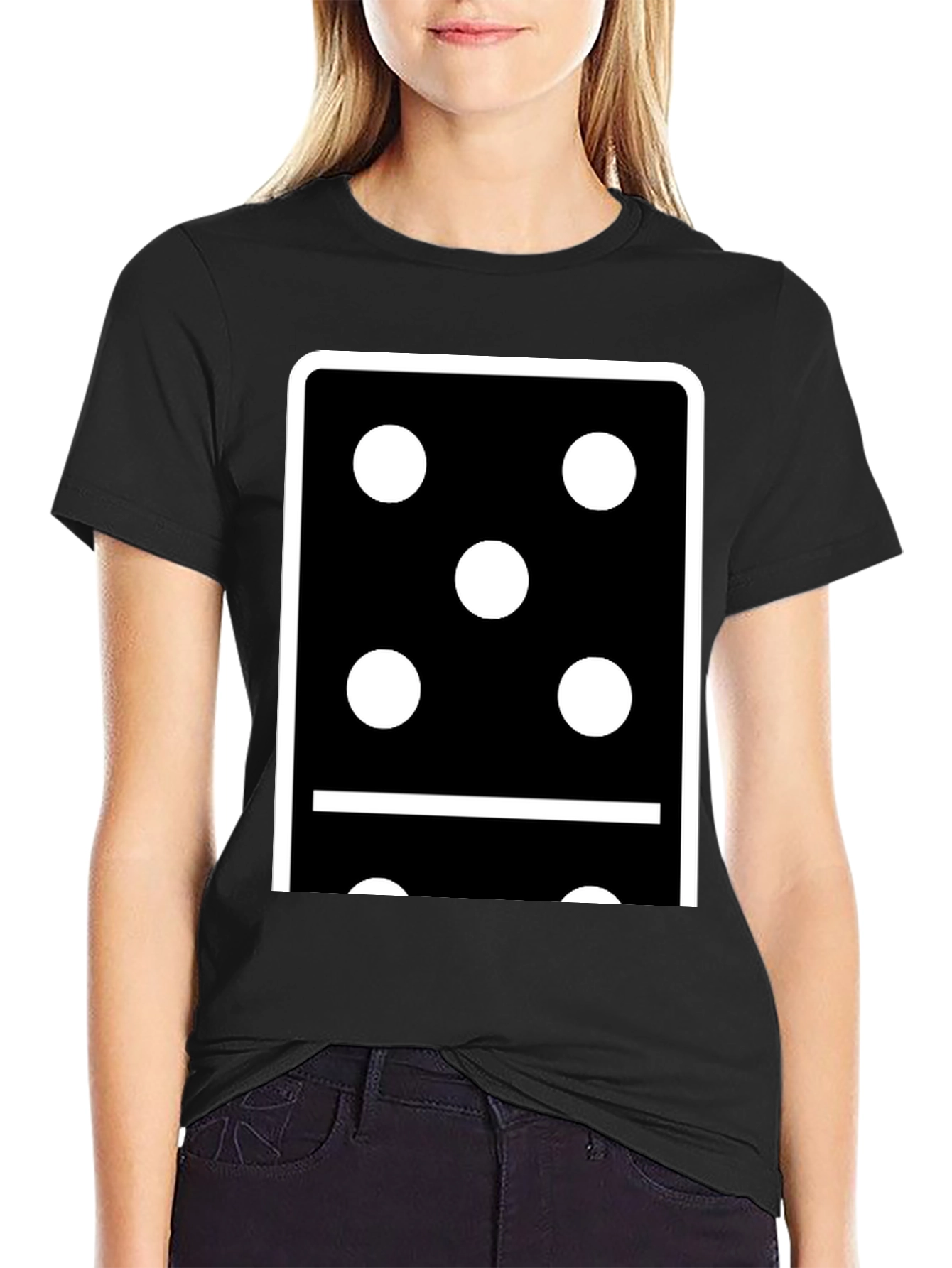 Domino Six Black T-Shirt - Lucky Number Style