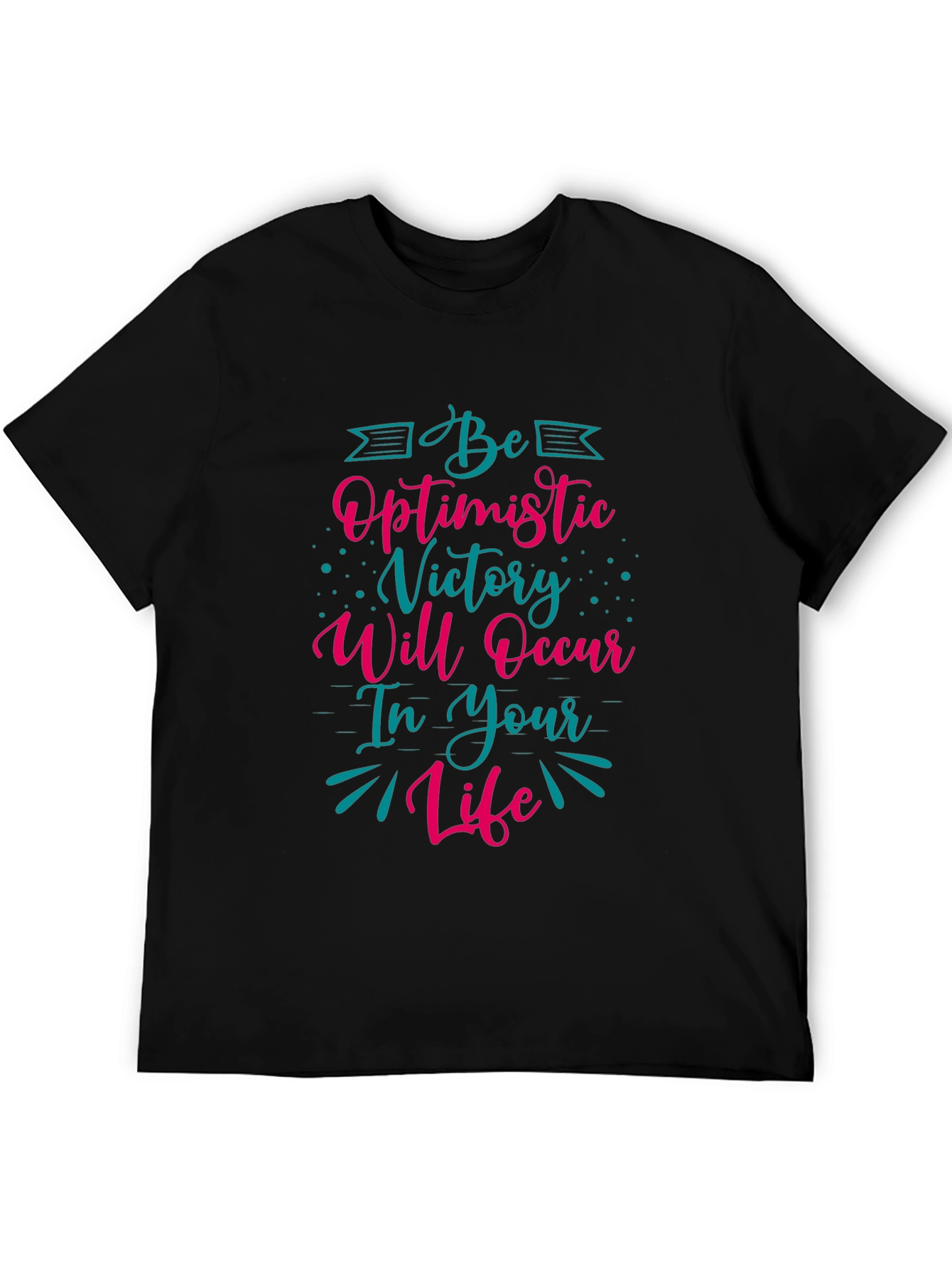 Optimistic Victory Graphic Black T-Shirt